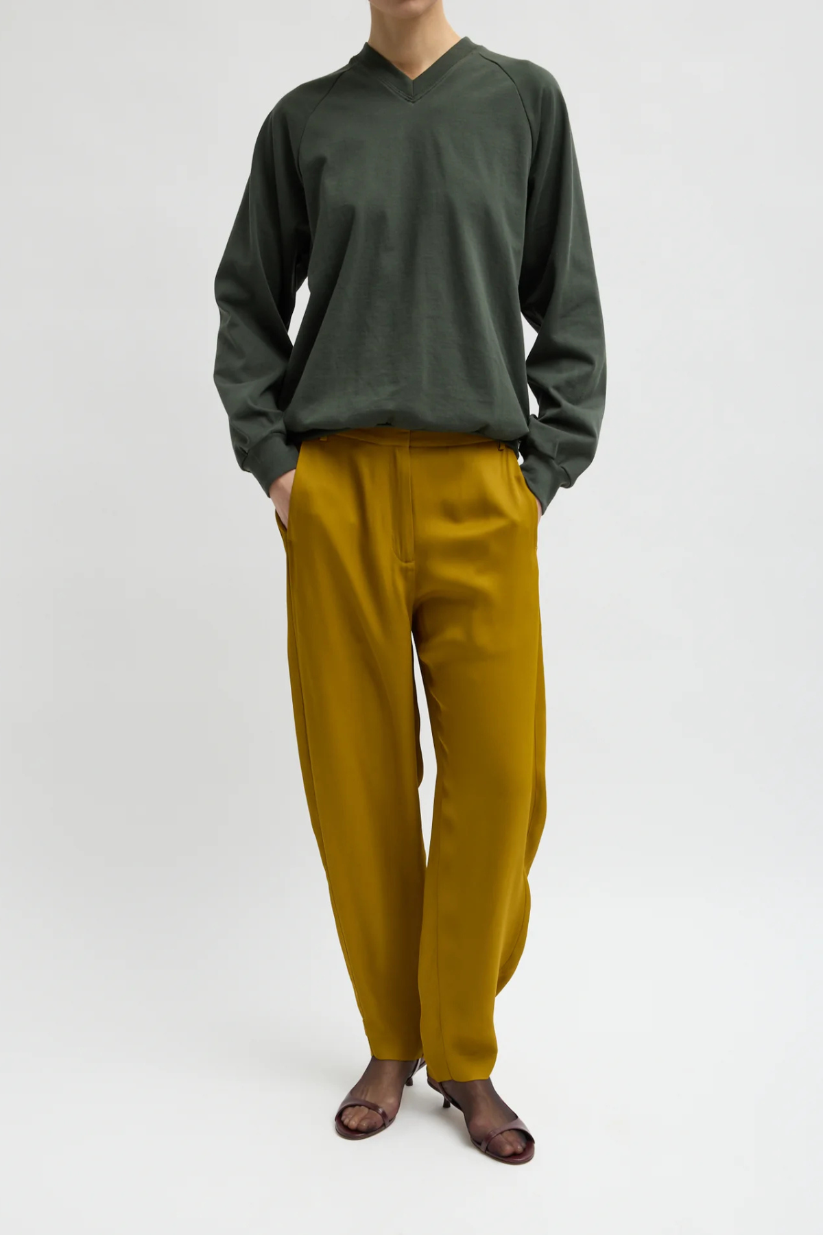Tibi Eco Acetate Viscose Grace Trouser - Mustard