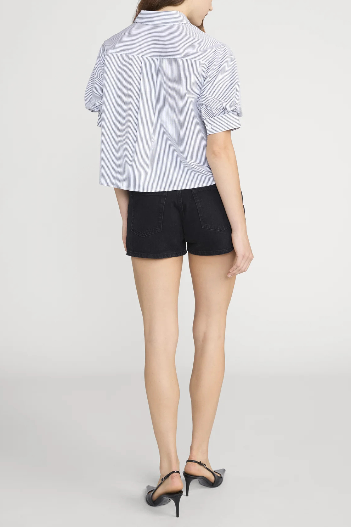 Frame The Billow Sleeve Shirt - Navy Stripe