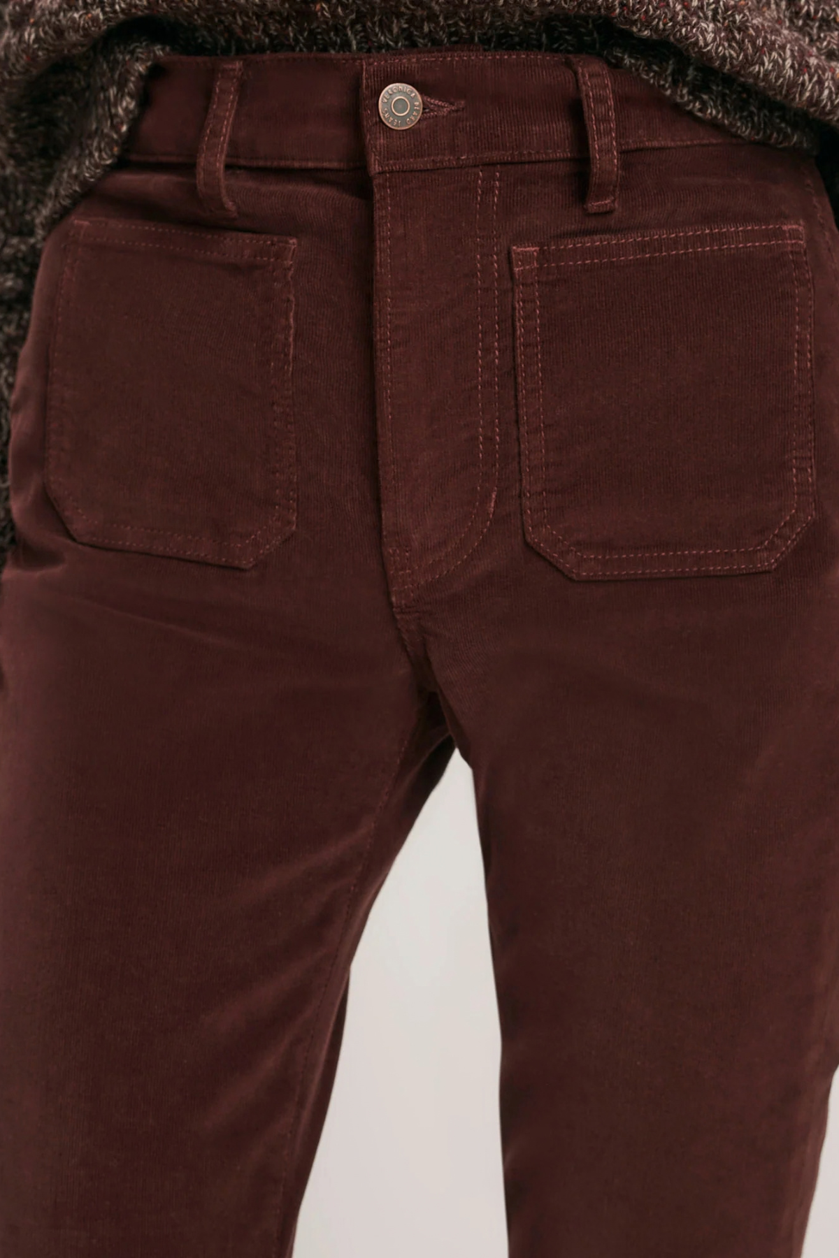 Veronica Beard Beverly Corduroy Skinny Flare Pant - Burgundy