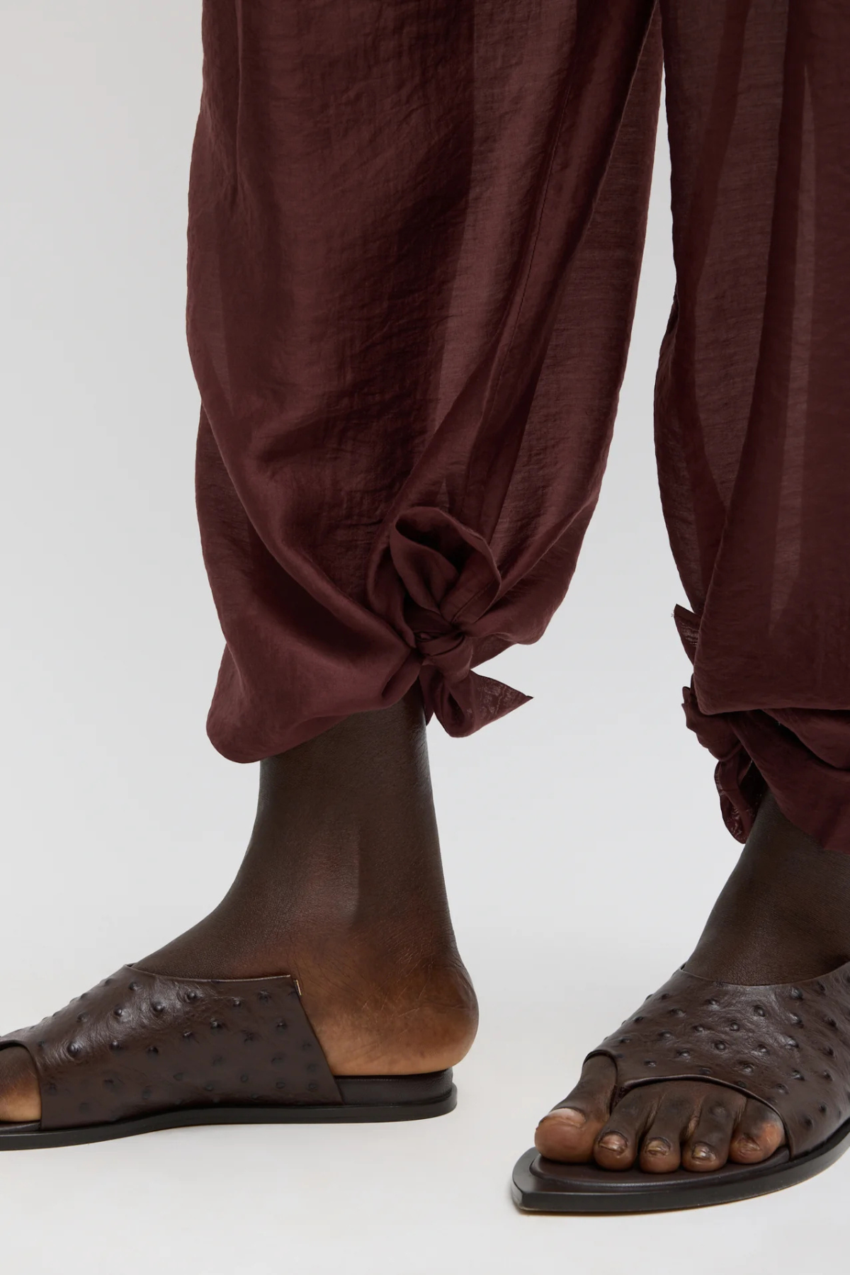 Tibi Summer Voile Stella Pant W/ Slit Detail - Russet Brown
