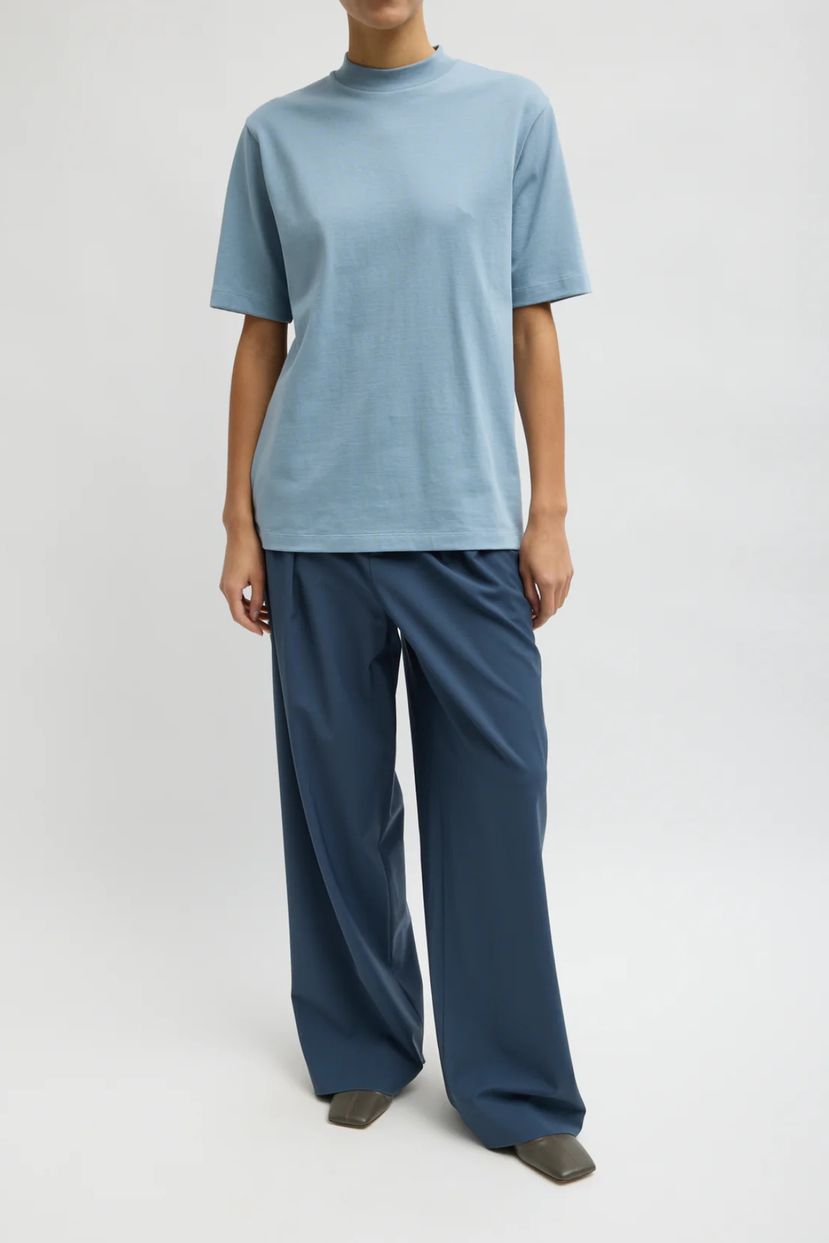 Tibi Tropical Wool Stella Pant - Blue Fog