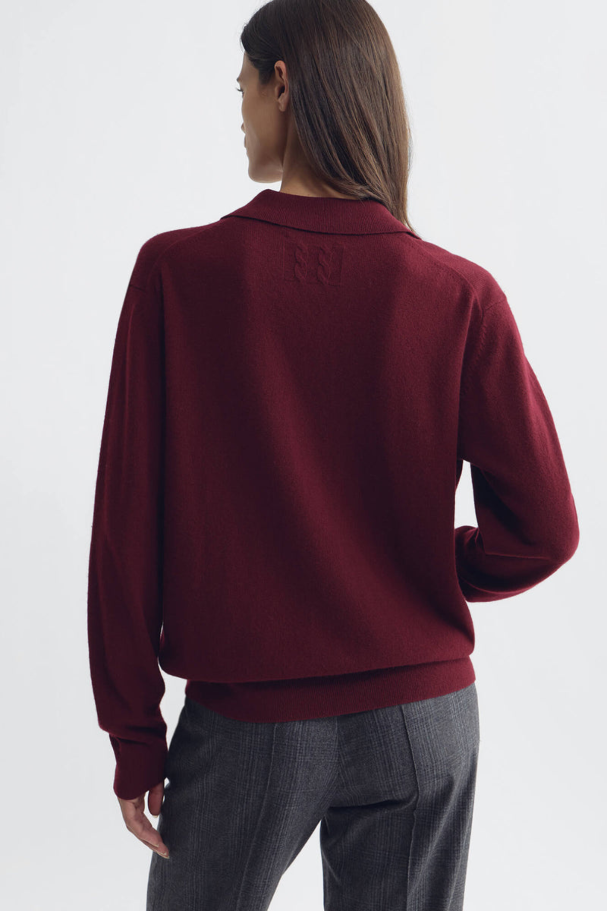 Nili Lotan Jovan Sweater Polo - Burgundy