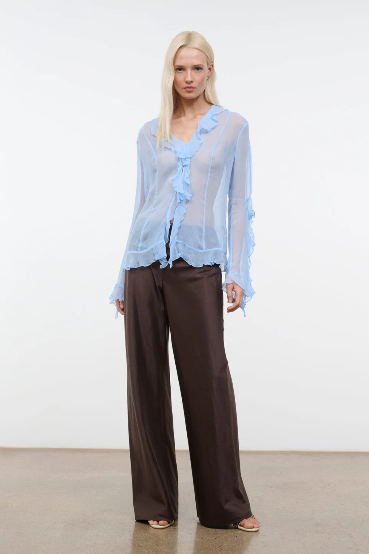 Staud Stroll Silk Pant - Earth