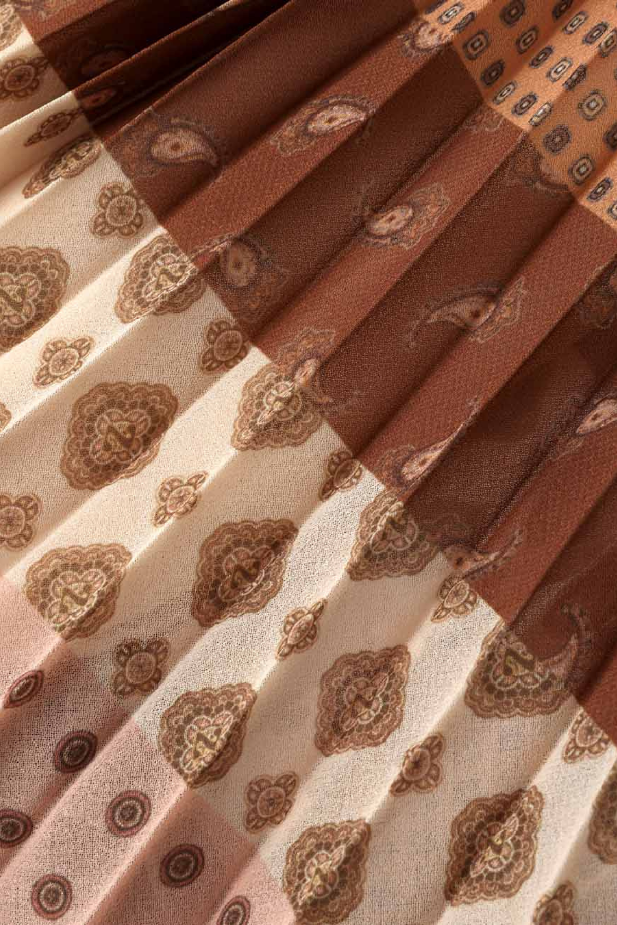 Zimmermann Sunray Pleated Skirt - Chevron Chocolate
