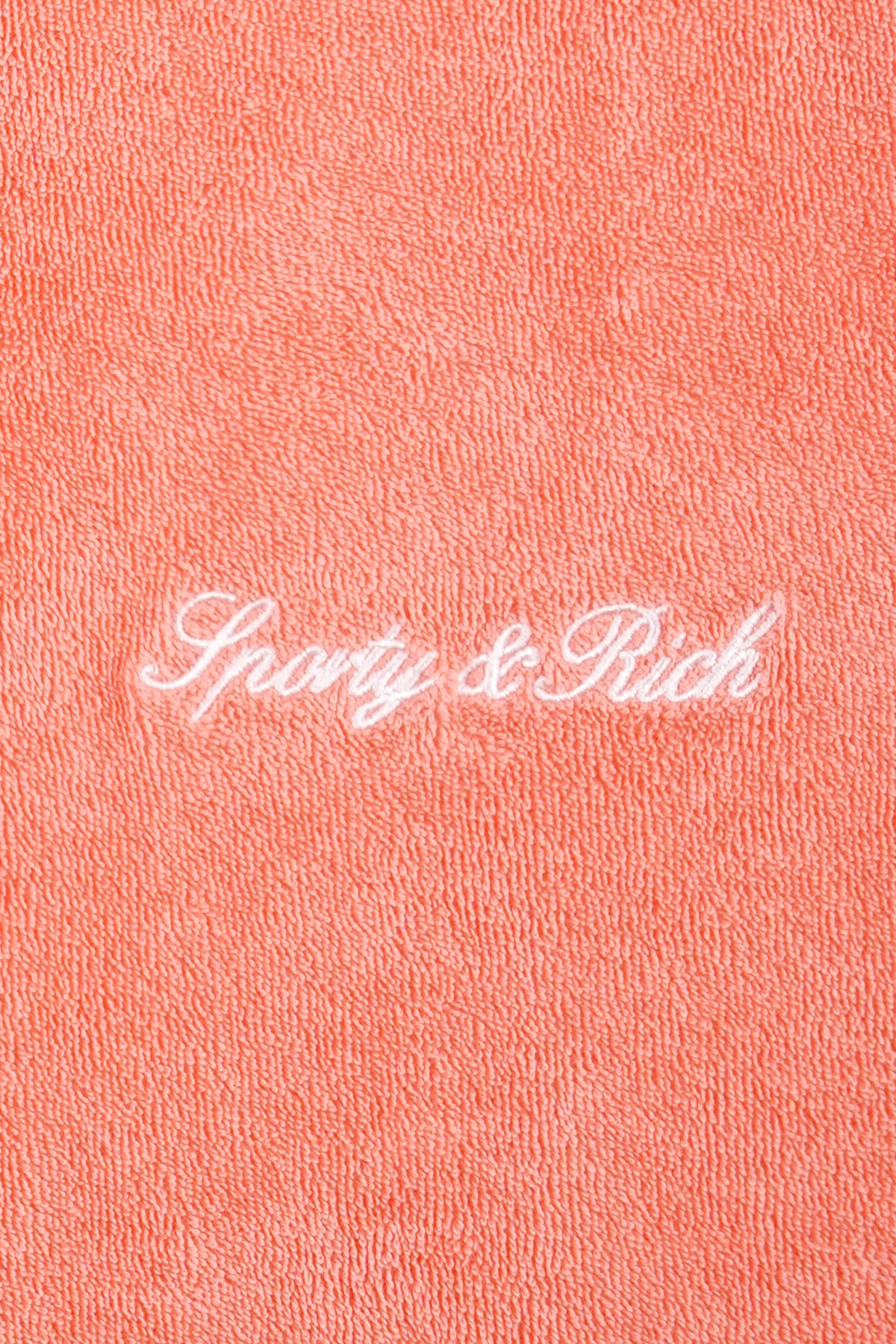 Sporty & Rich Signature Logo Terry Short - Flamingo White