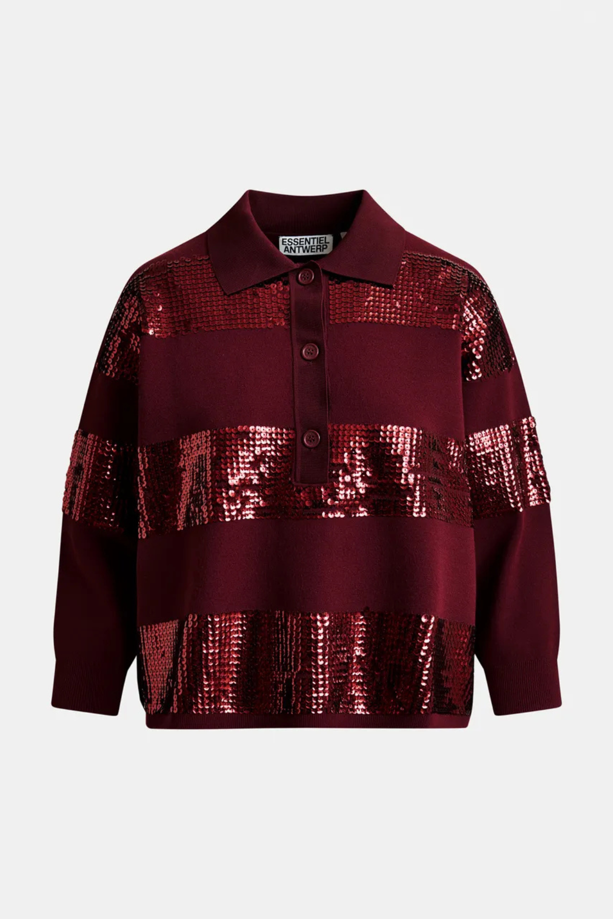 Essentiel Antwerp Illuminati Striped Sequin Polo