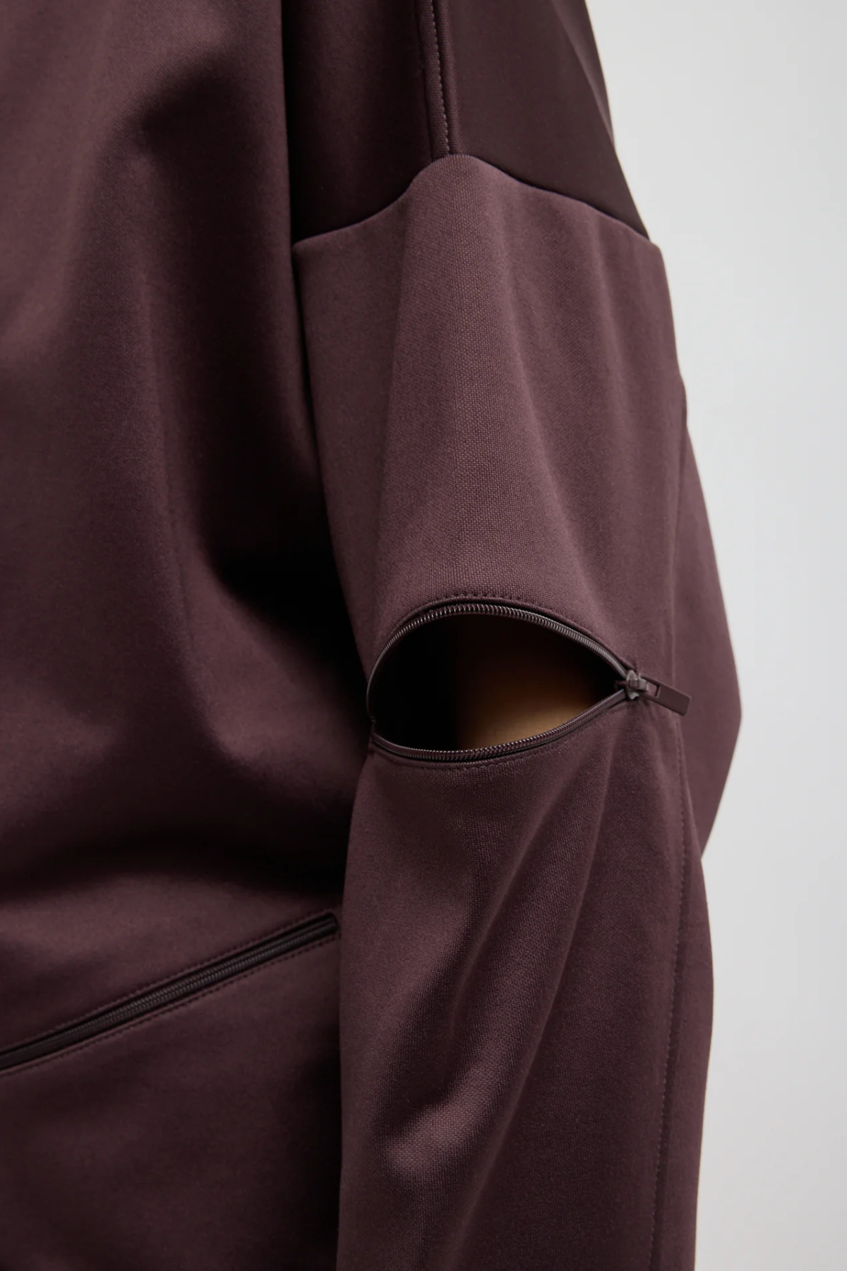 Tibi Active Knit Zipper Detailed Track Jacket - Brown