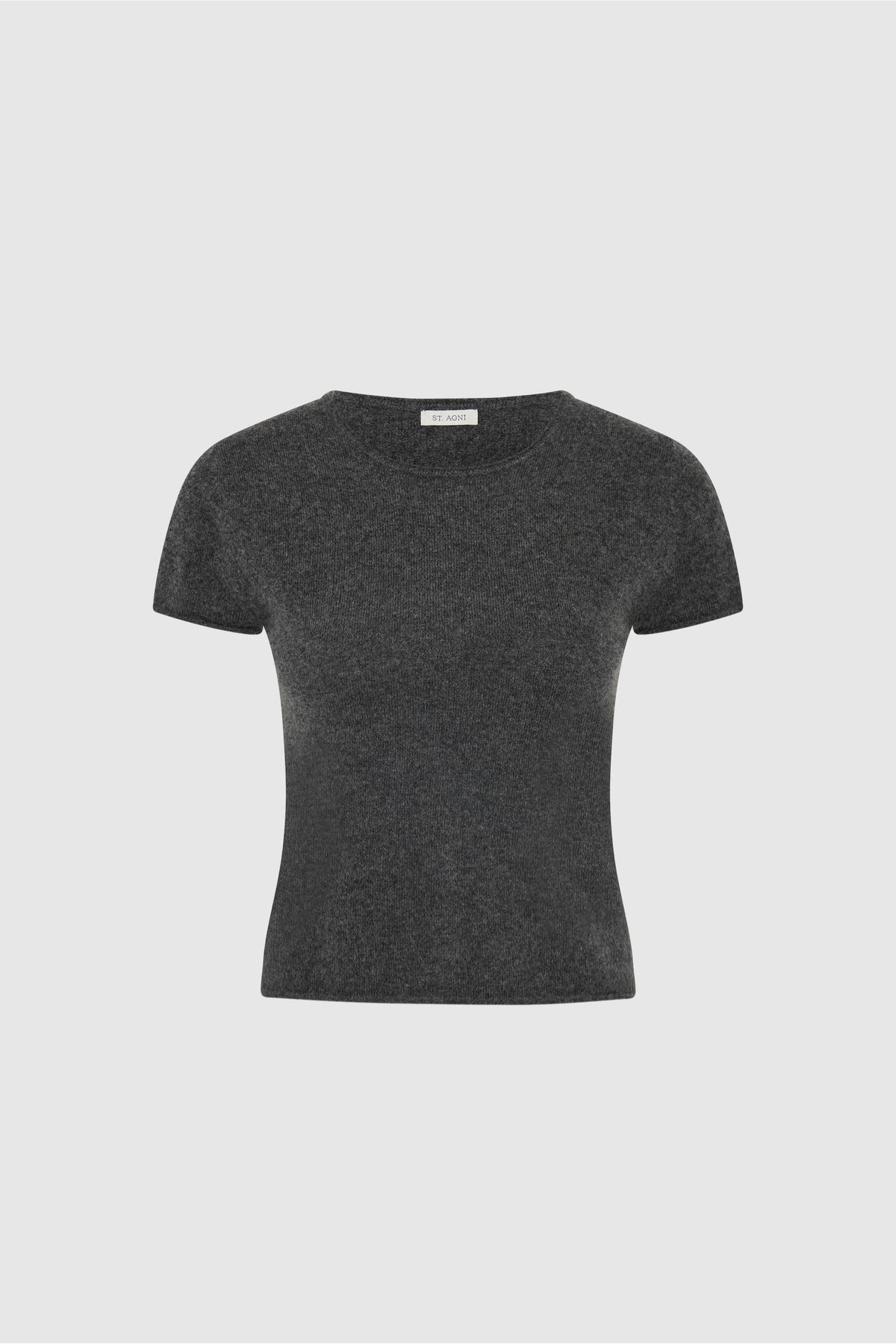 St. Agni Fine Merino Wool Baby Tee - Charcoal Melange