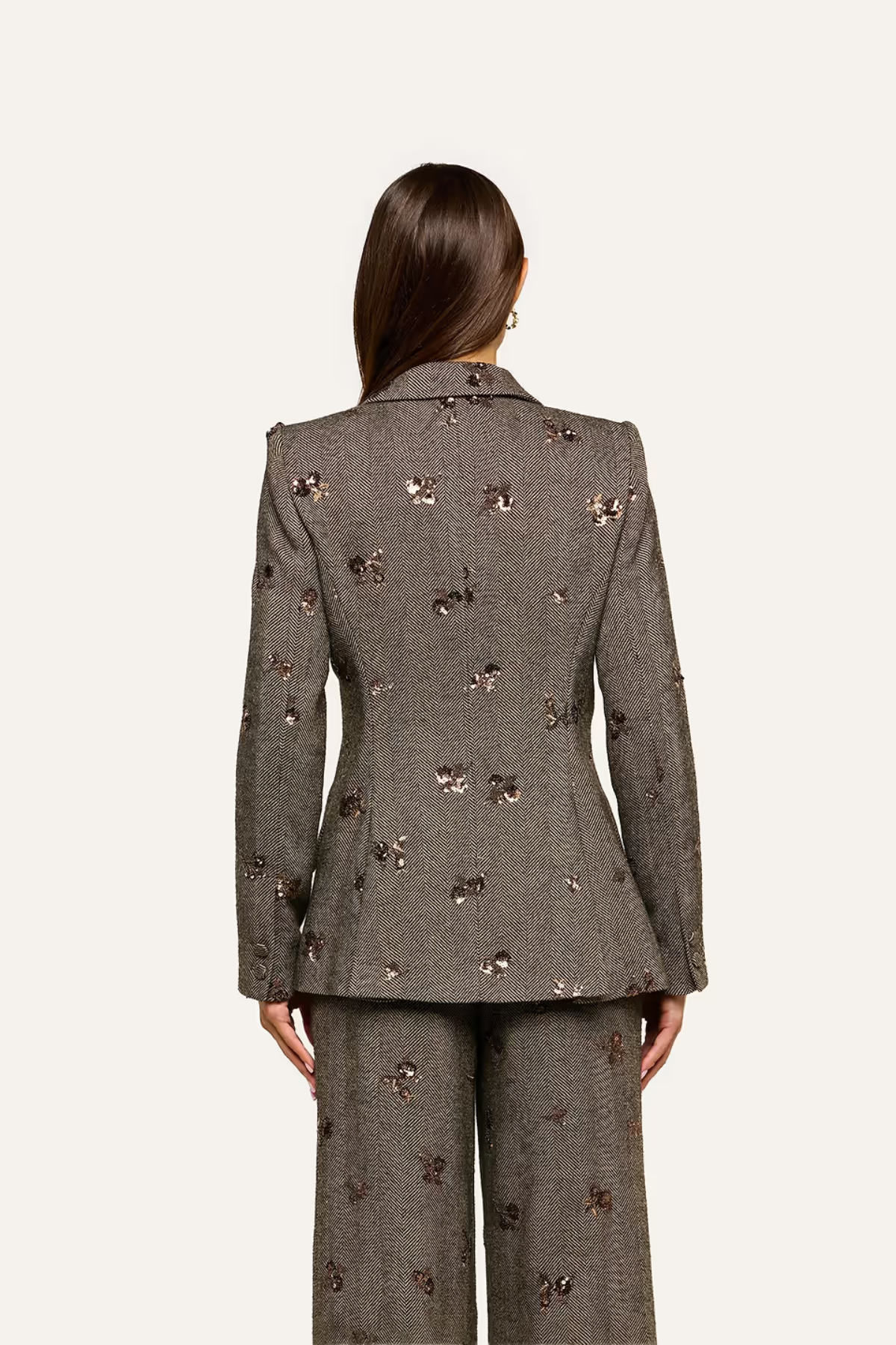 L'AGENCE Chamberlain Blazer - Beige/Black/Gold Flower