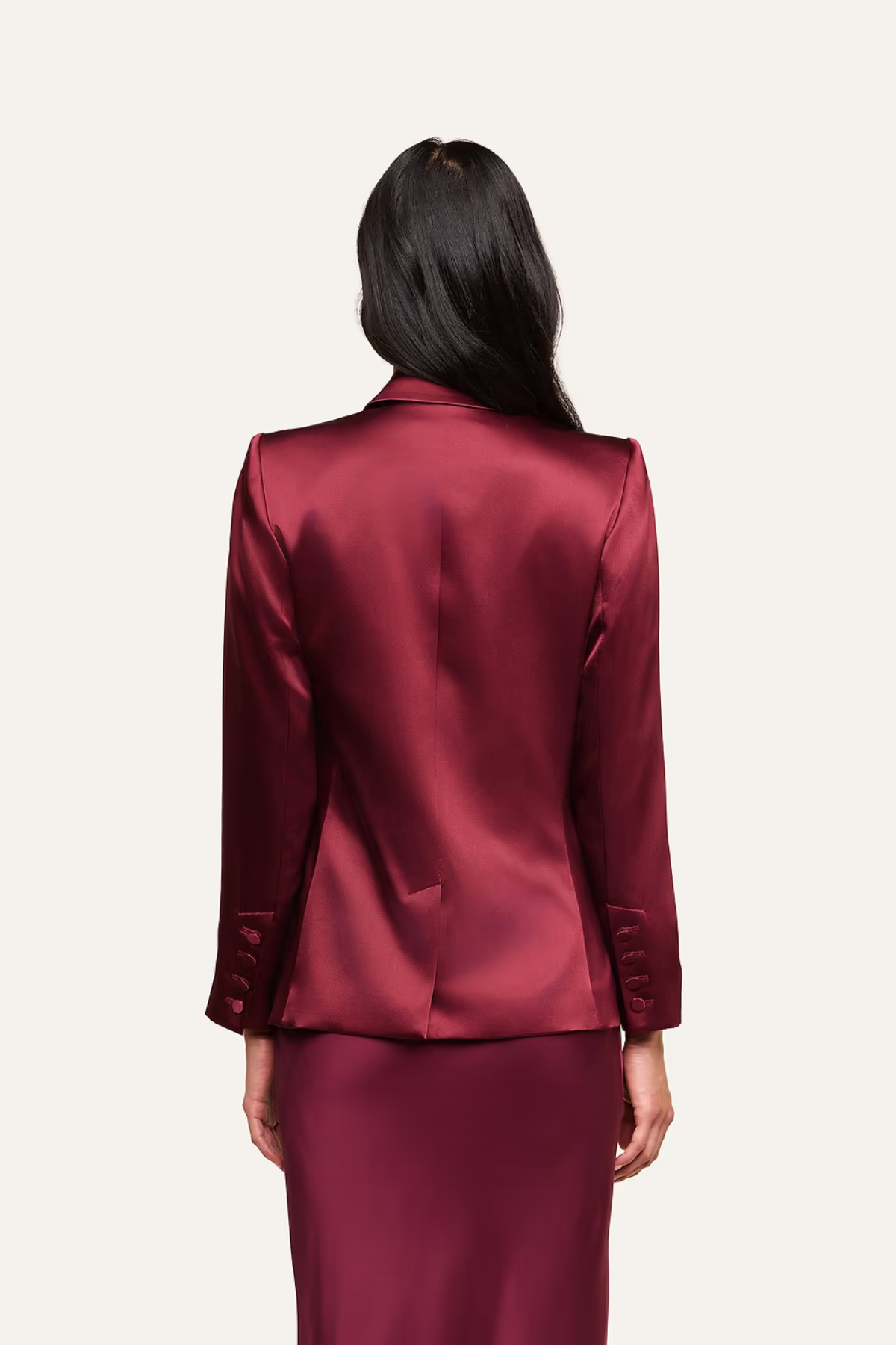 L’AGENCE Sena Silk Blazer - Merlot Red