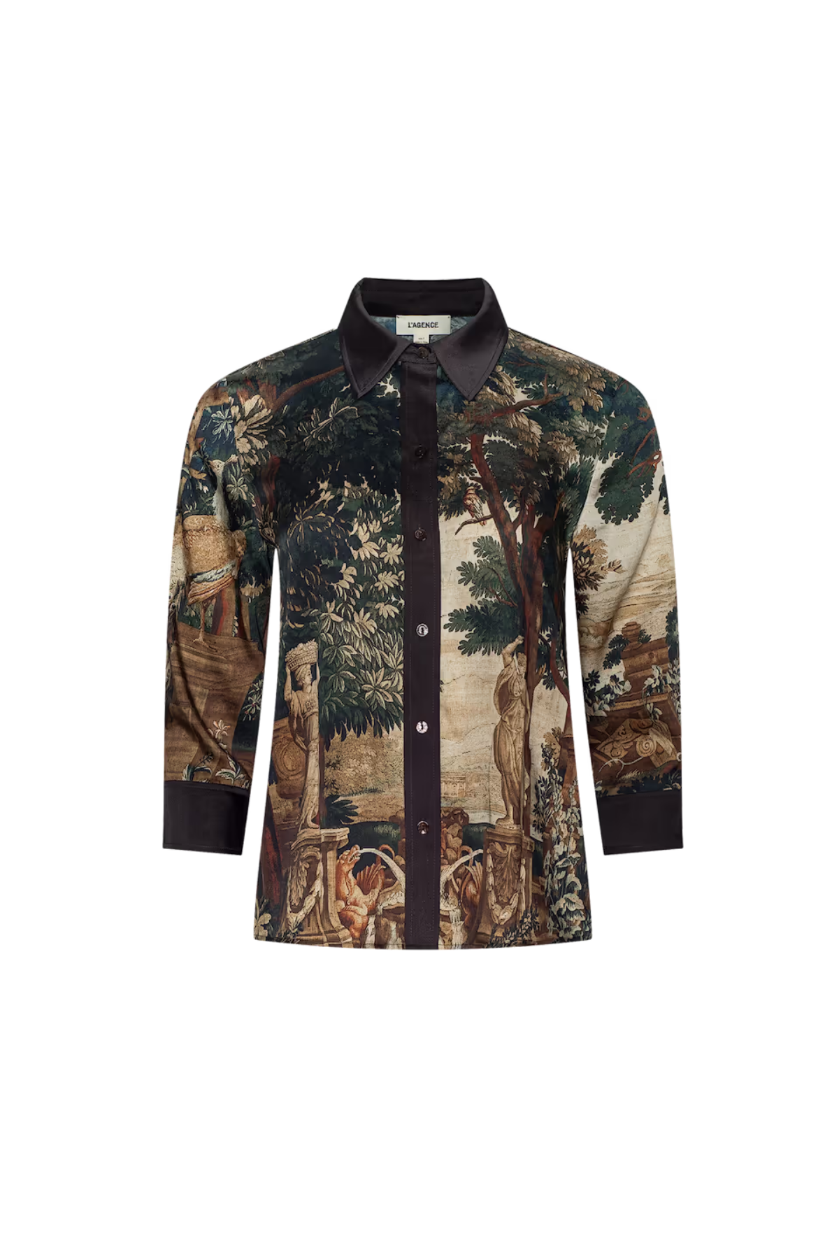 L'AGENCE Eulalie Print Placement Blouse - Multi Scenic Tapestry