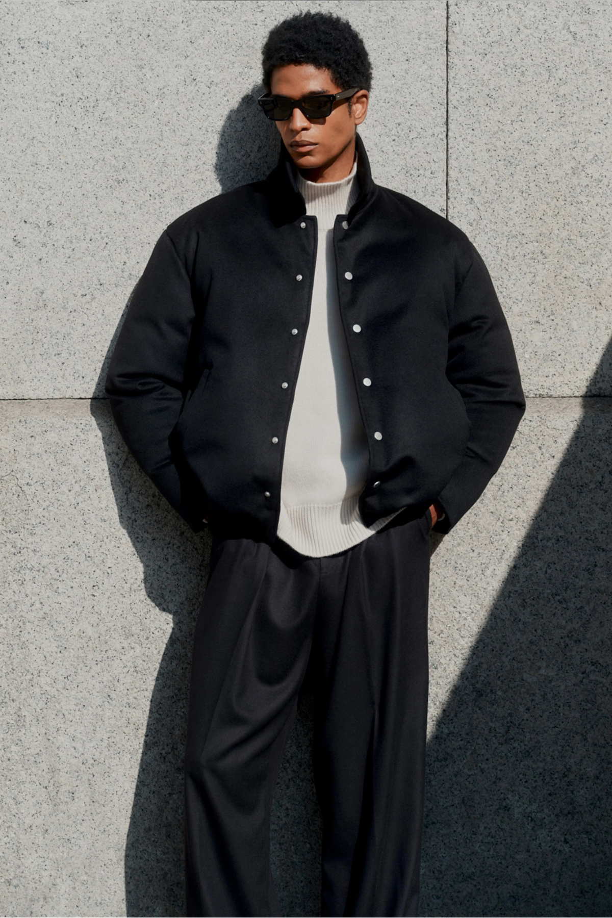 Soft Goat Men's Relaxed Fit Puffer Jacket - Black