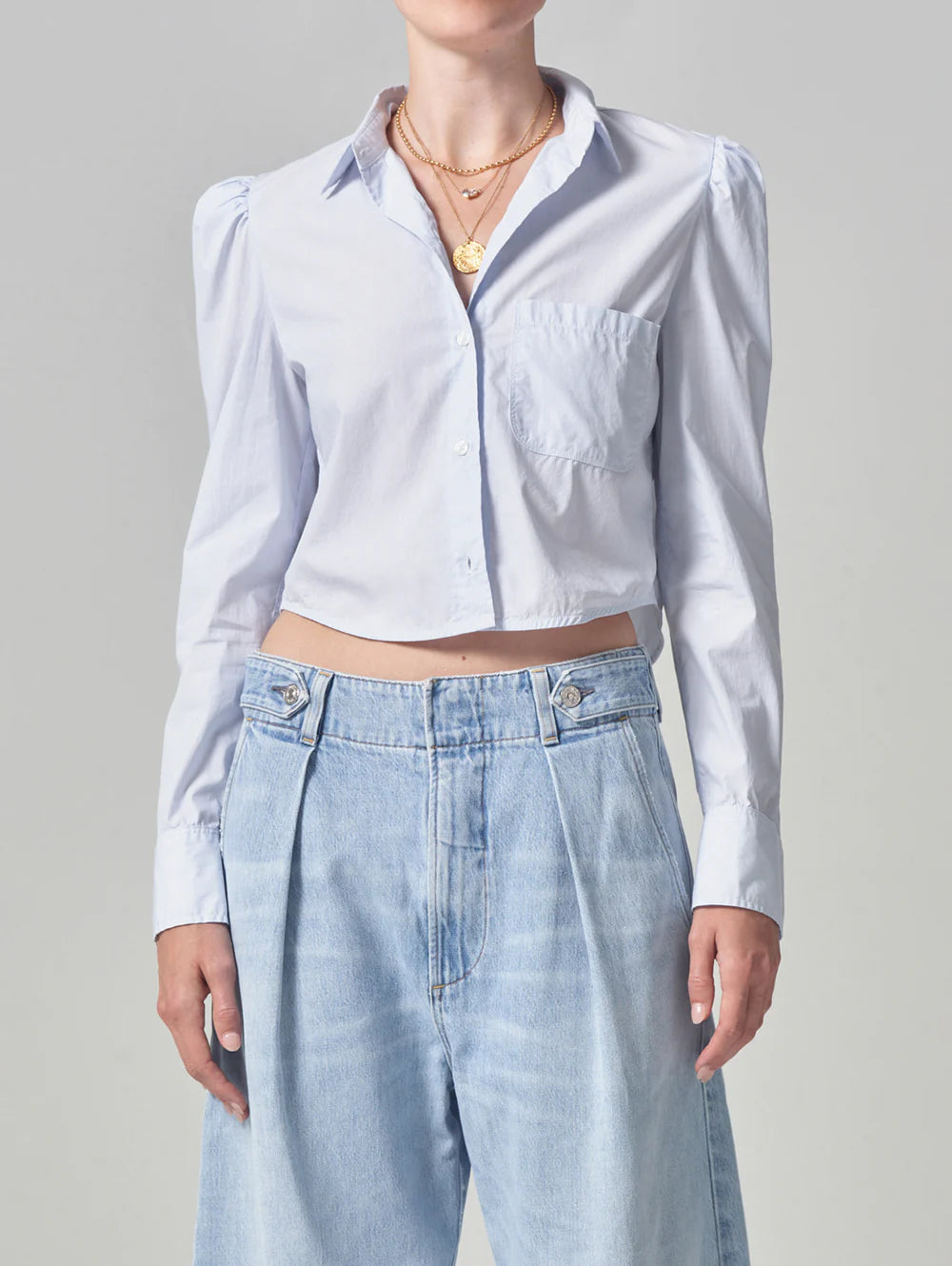 Citizens of Humanity Nia Puff Sleeve Crop Shirt