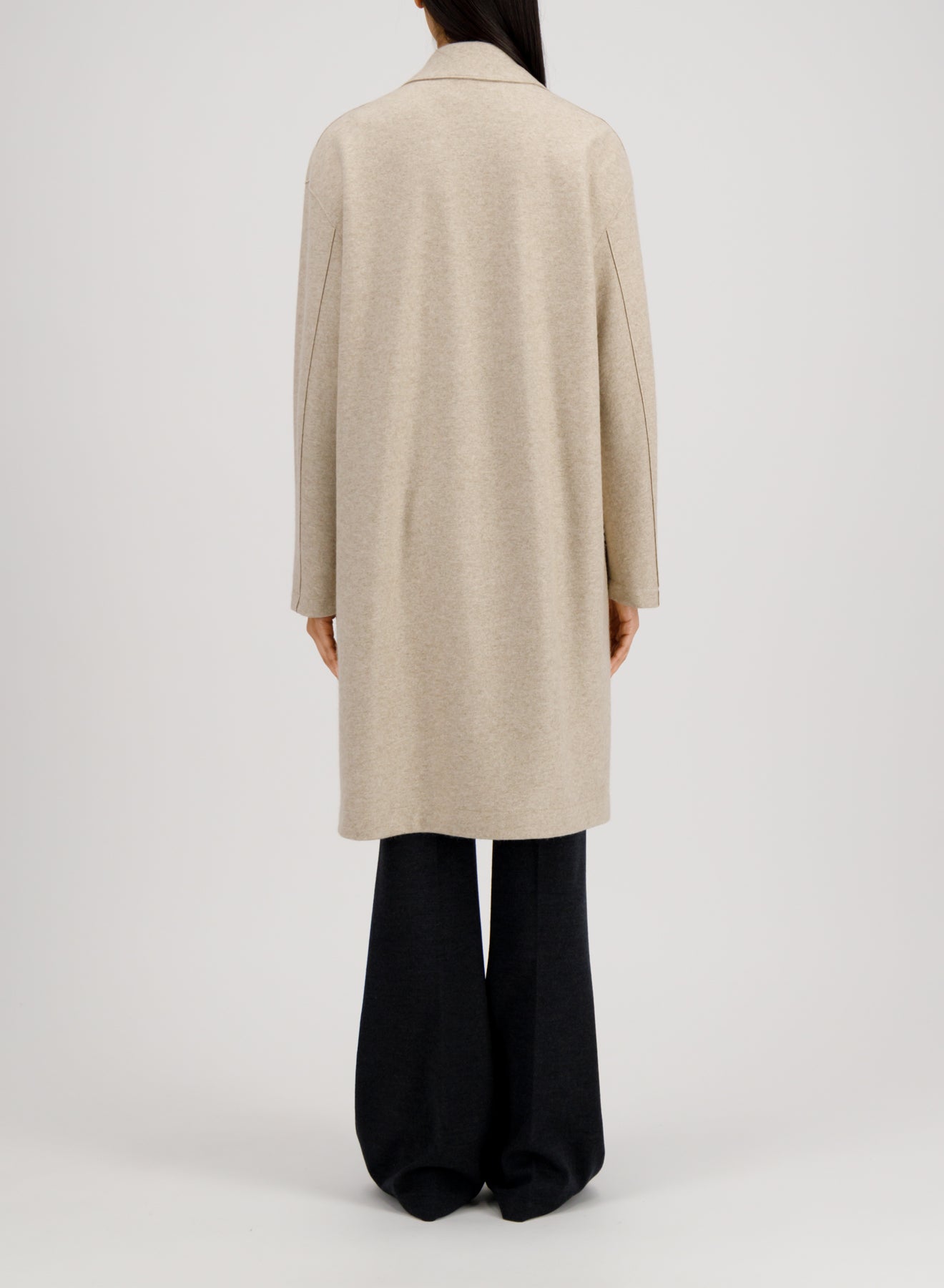 Harris Wharf Oversized Coat Flannel Cashmere Crafted with Loro Piana Fabric