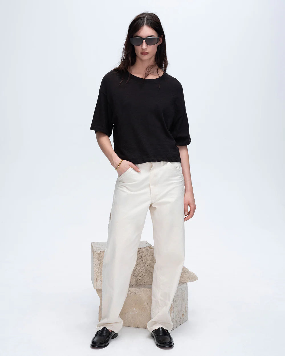 Camiseta de cuello redondo de jersey flameado ATM