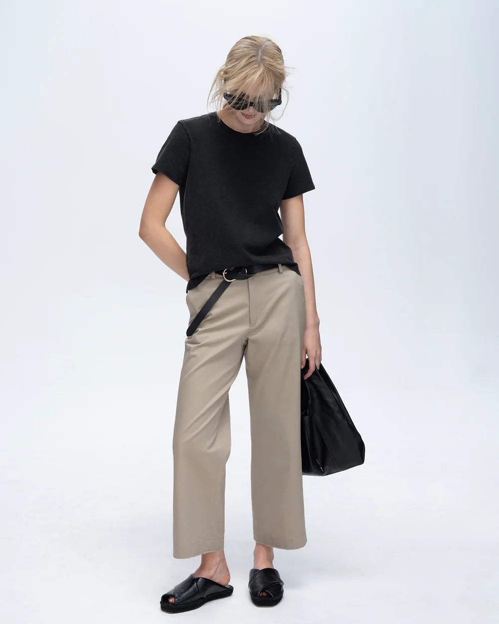 Camiseta de manga corta con cuello redondo y lavado vintage de jersey pesado ATM