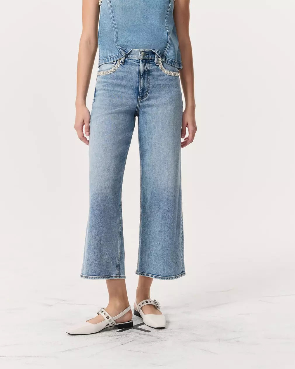 Rag & Bone Andi High-Rise Ankle Wide Leg Jeans