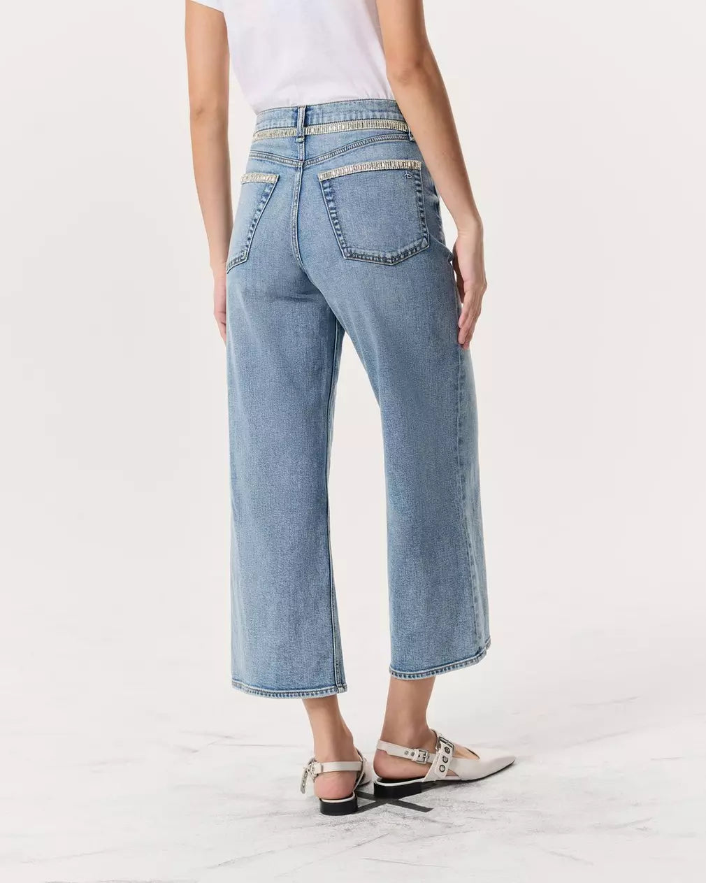 Rag & Bone Andi High-Rise Ankle Wide Leg Jeans