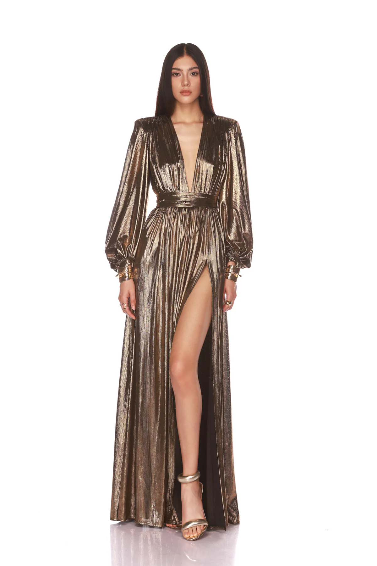 Bronx and Banco Zoe Gold Gown