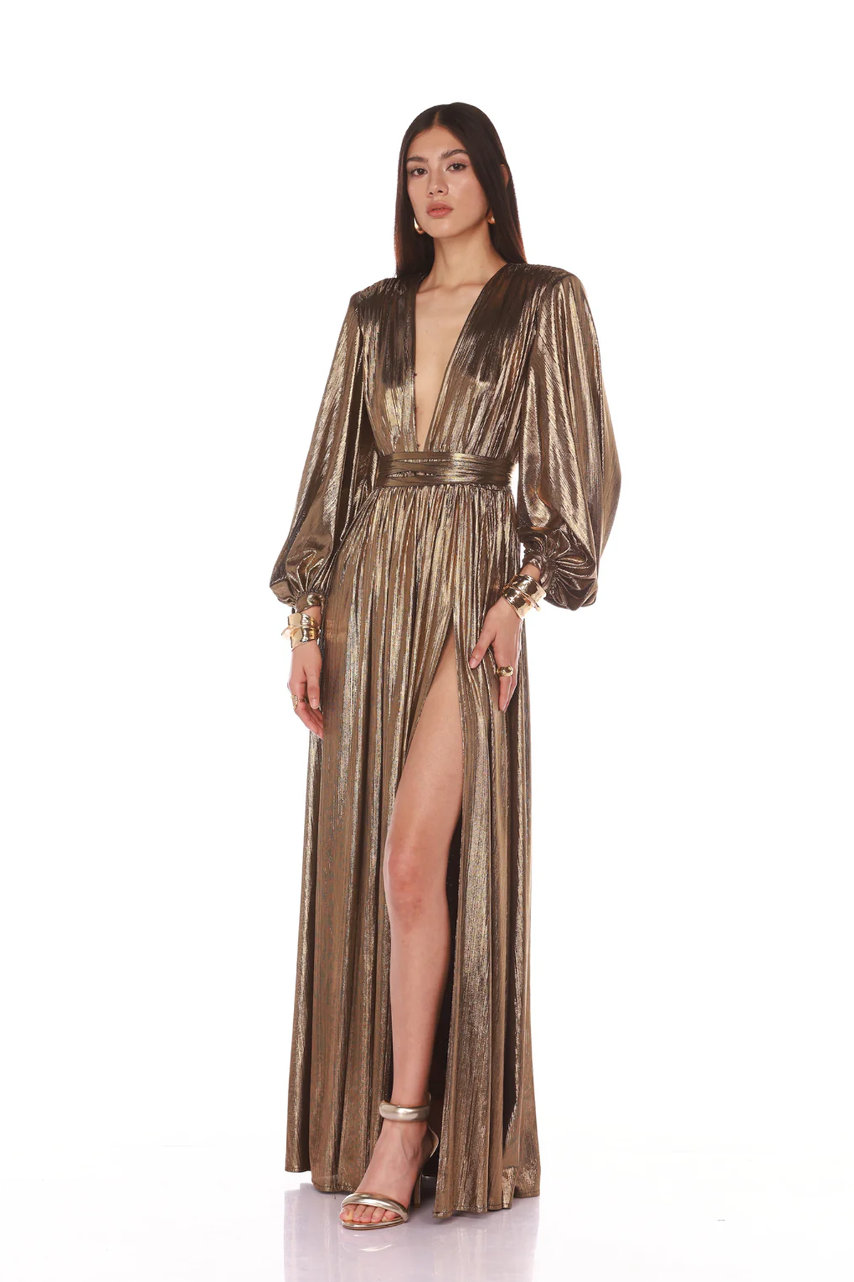 Bronx and Banco Zoe Gold Gown