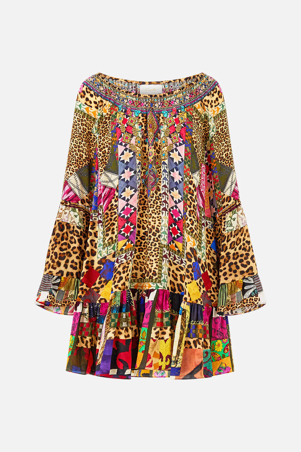 Vestido Camilla de corte A con volantes 