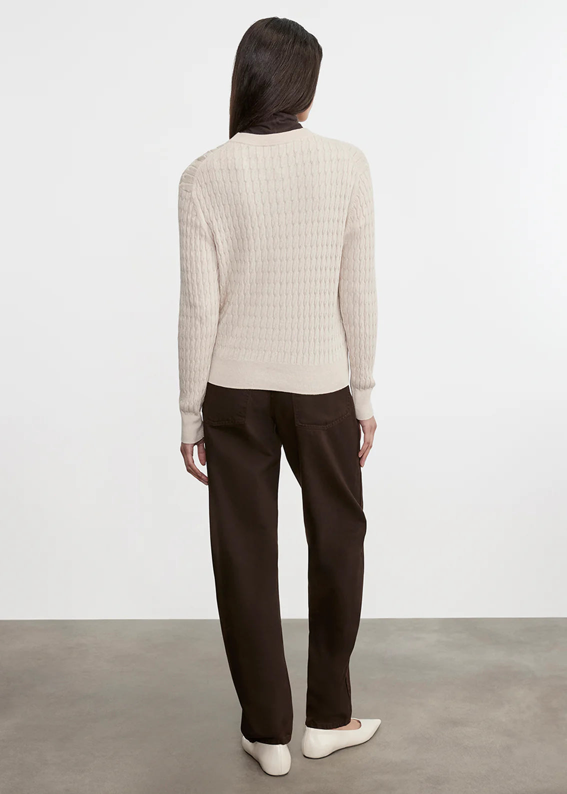Enza Costa Cashmere Cotton Cable Knit Easy Crew