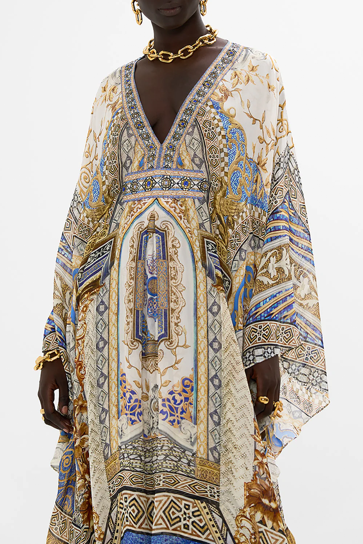 Camilla Long Kaftan With Waist Detail