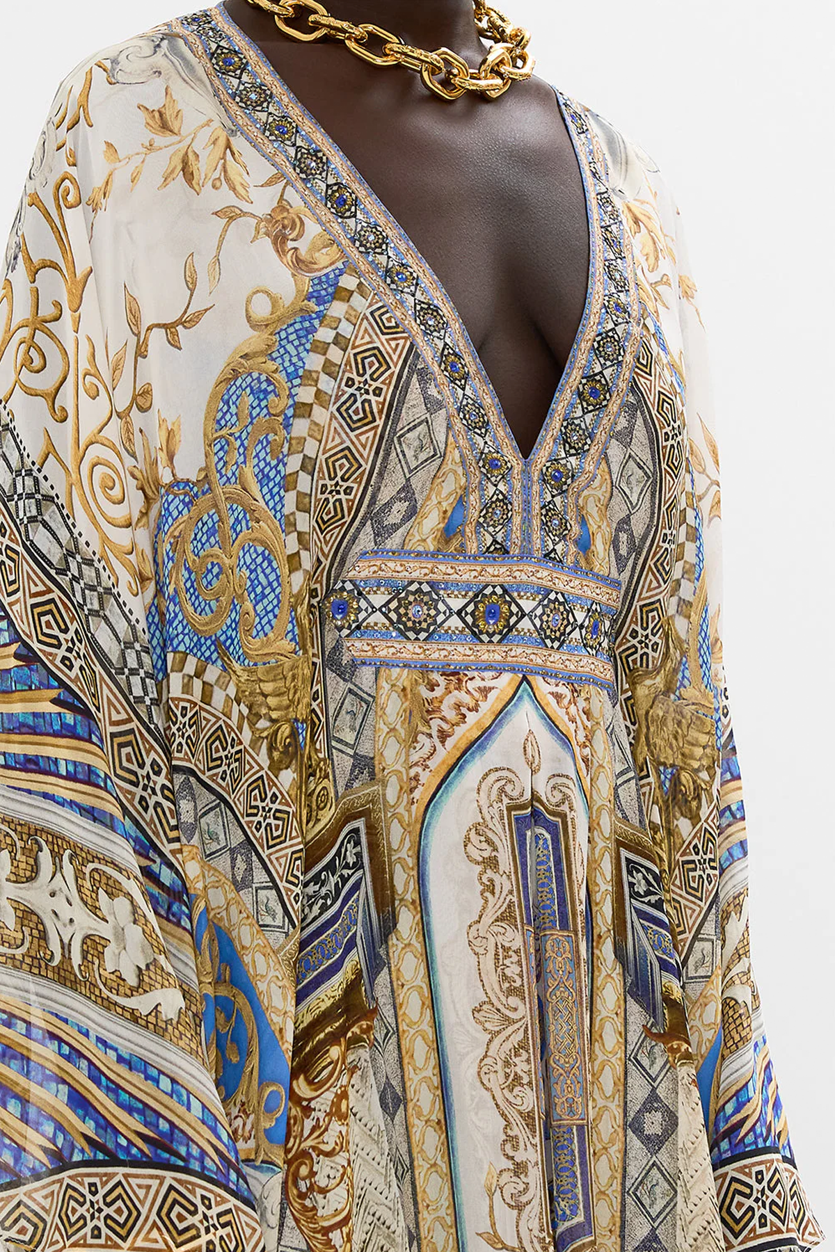 Camilla Long Kaftan With Waist Detail