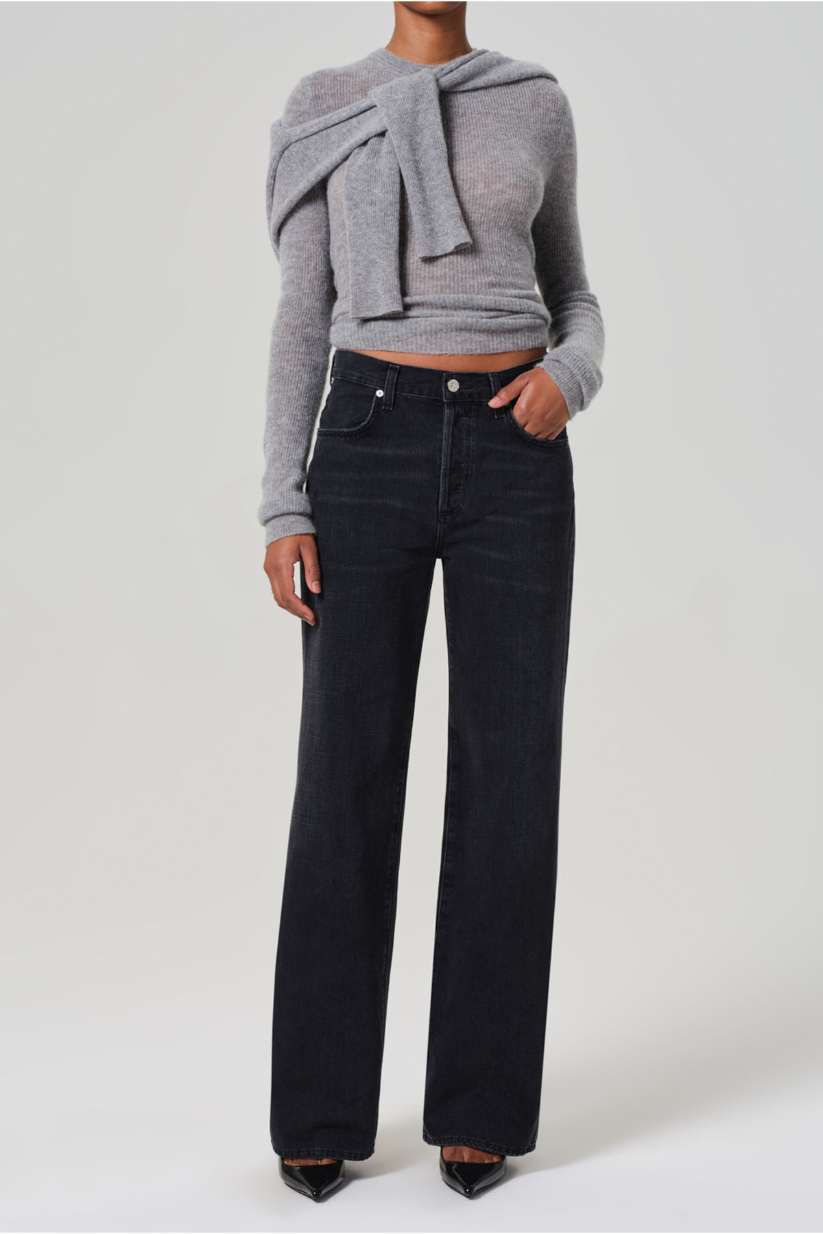 Citizens of Humanity Annina 33" High Rise Wide Jeans