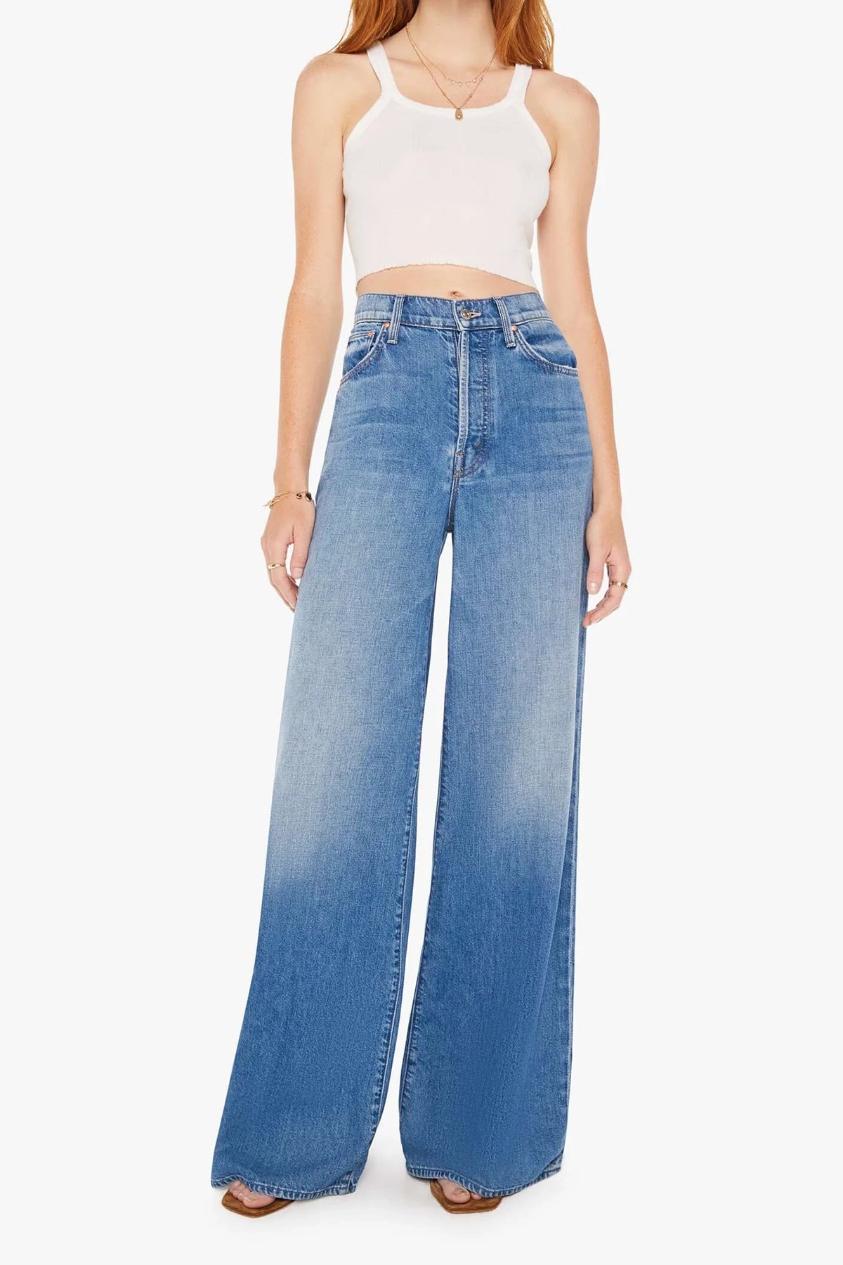 Mother The Ditcher Roller Sneak Jeans