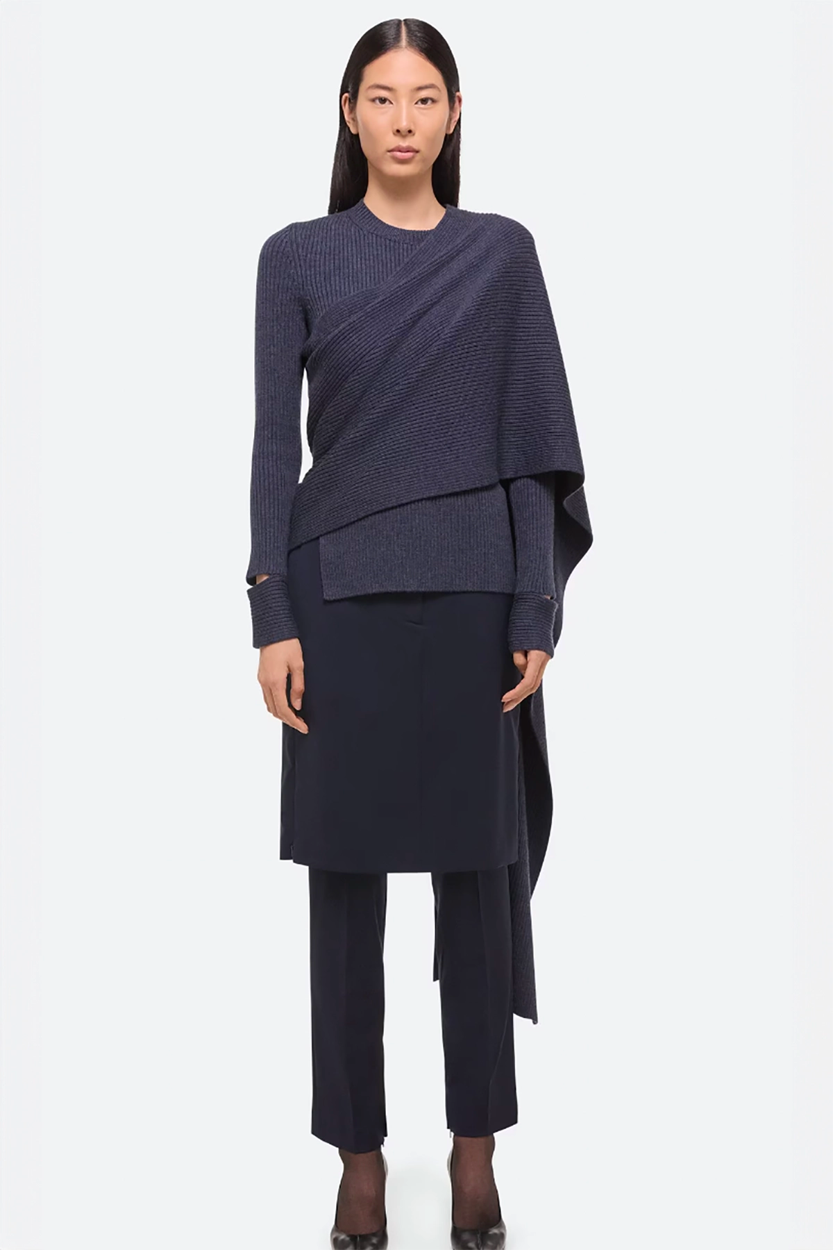 Helmut Lang Draped Rib Sweater