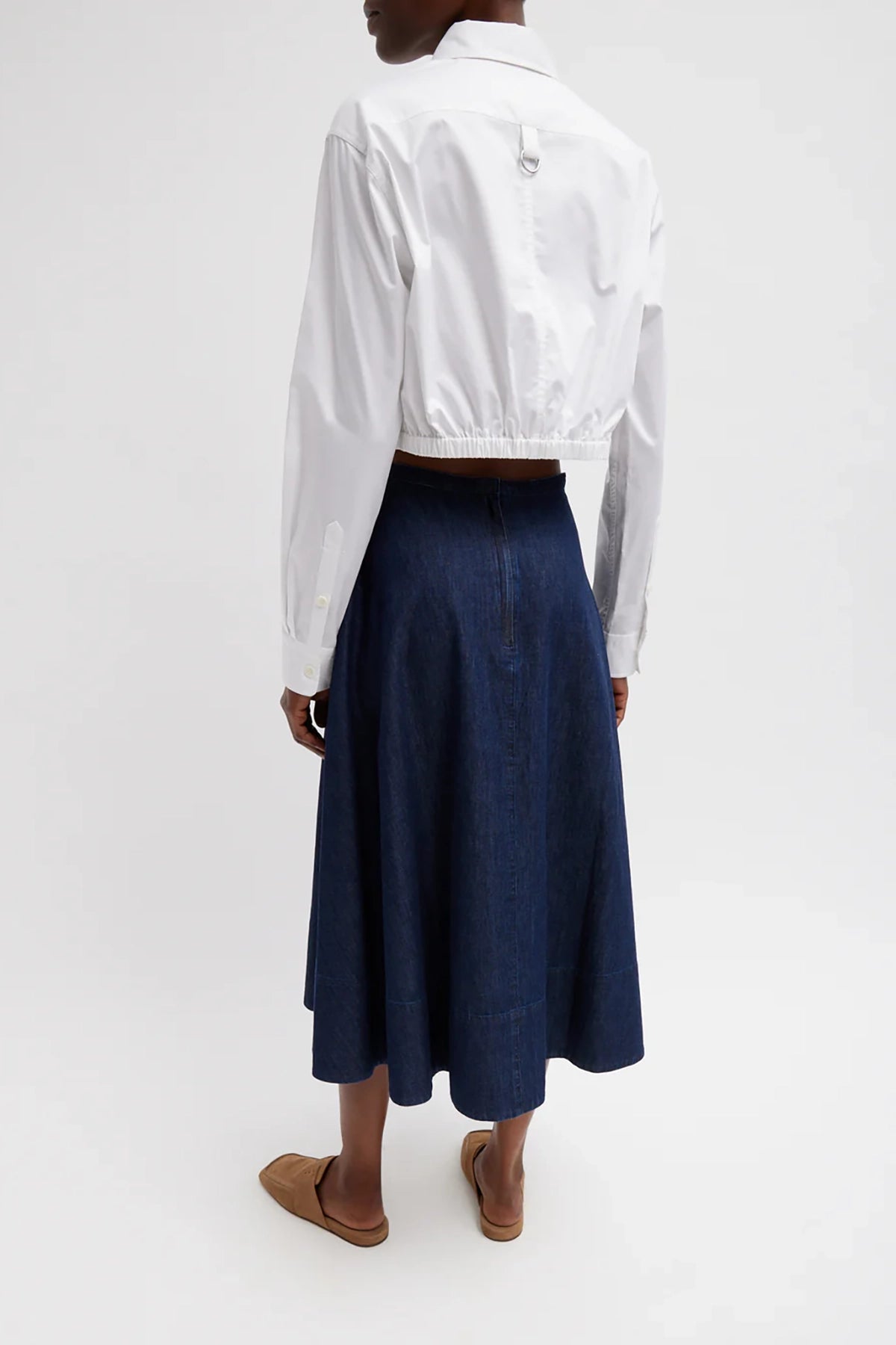 Tibi Eco Poplin Cropped Shirt