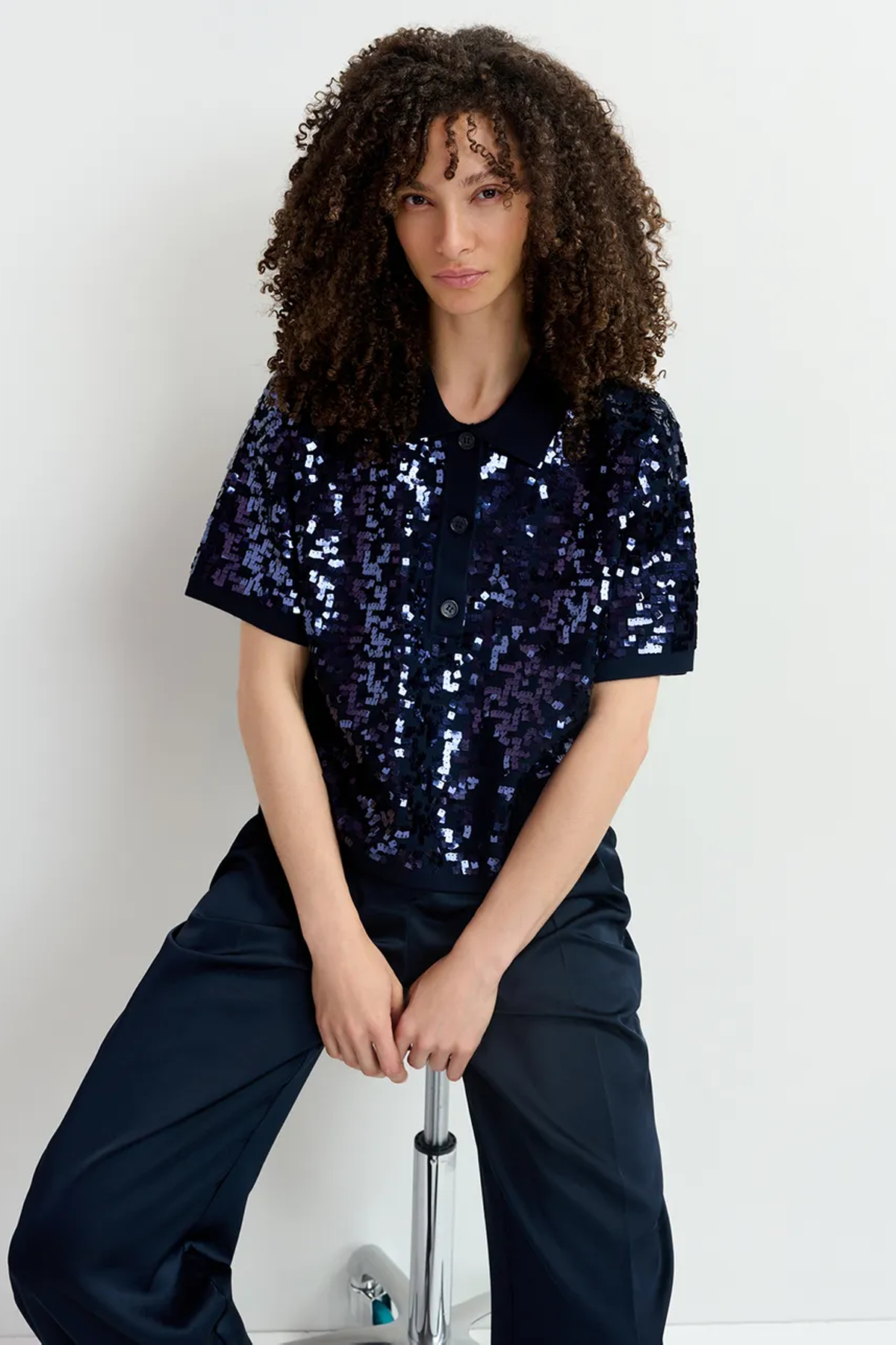 Essentiel Antwerp Glitz Embroidered Polo