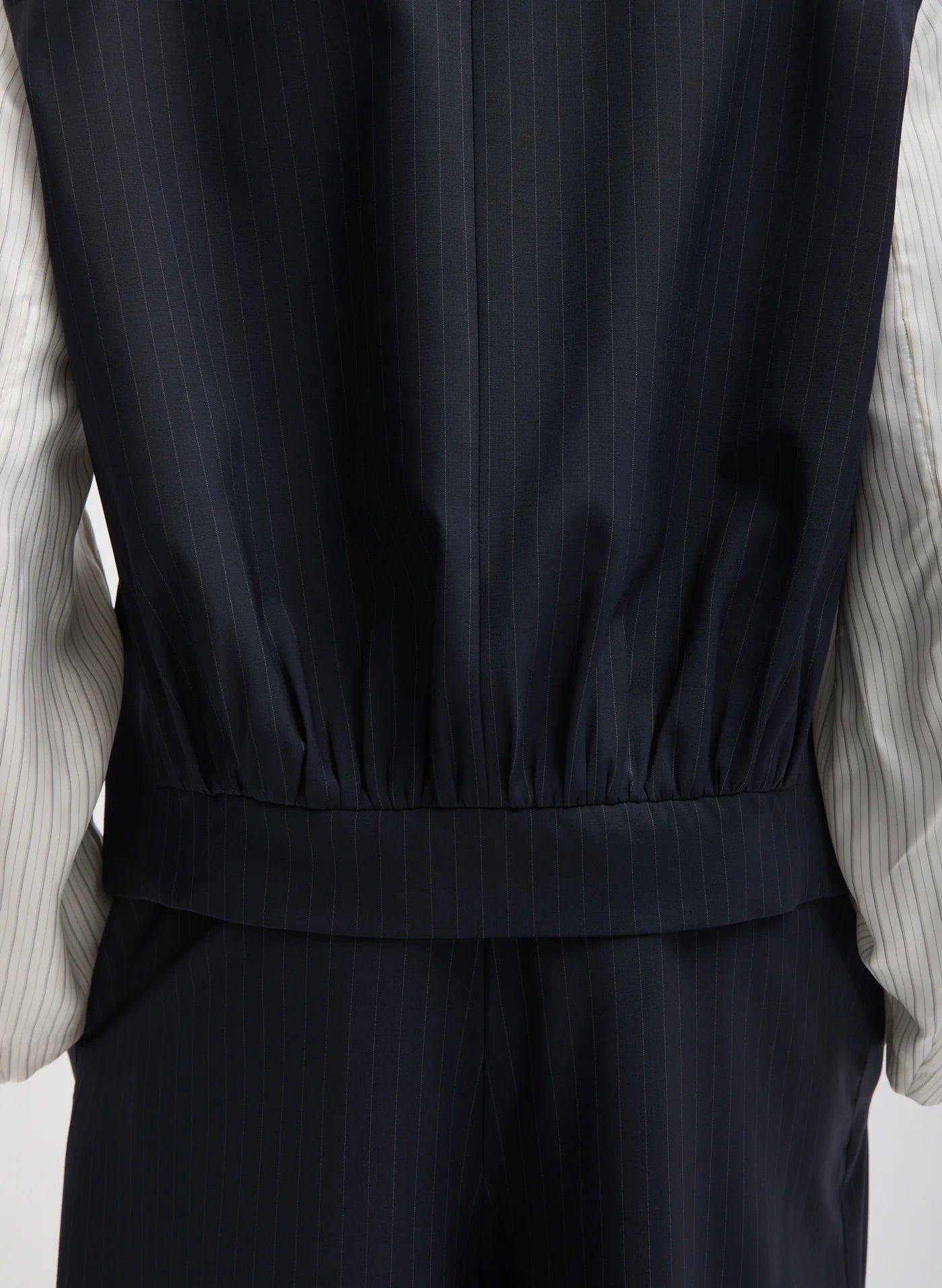 Tibi Mier Pinstripe Blazer With Combo Sleeves