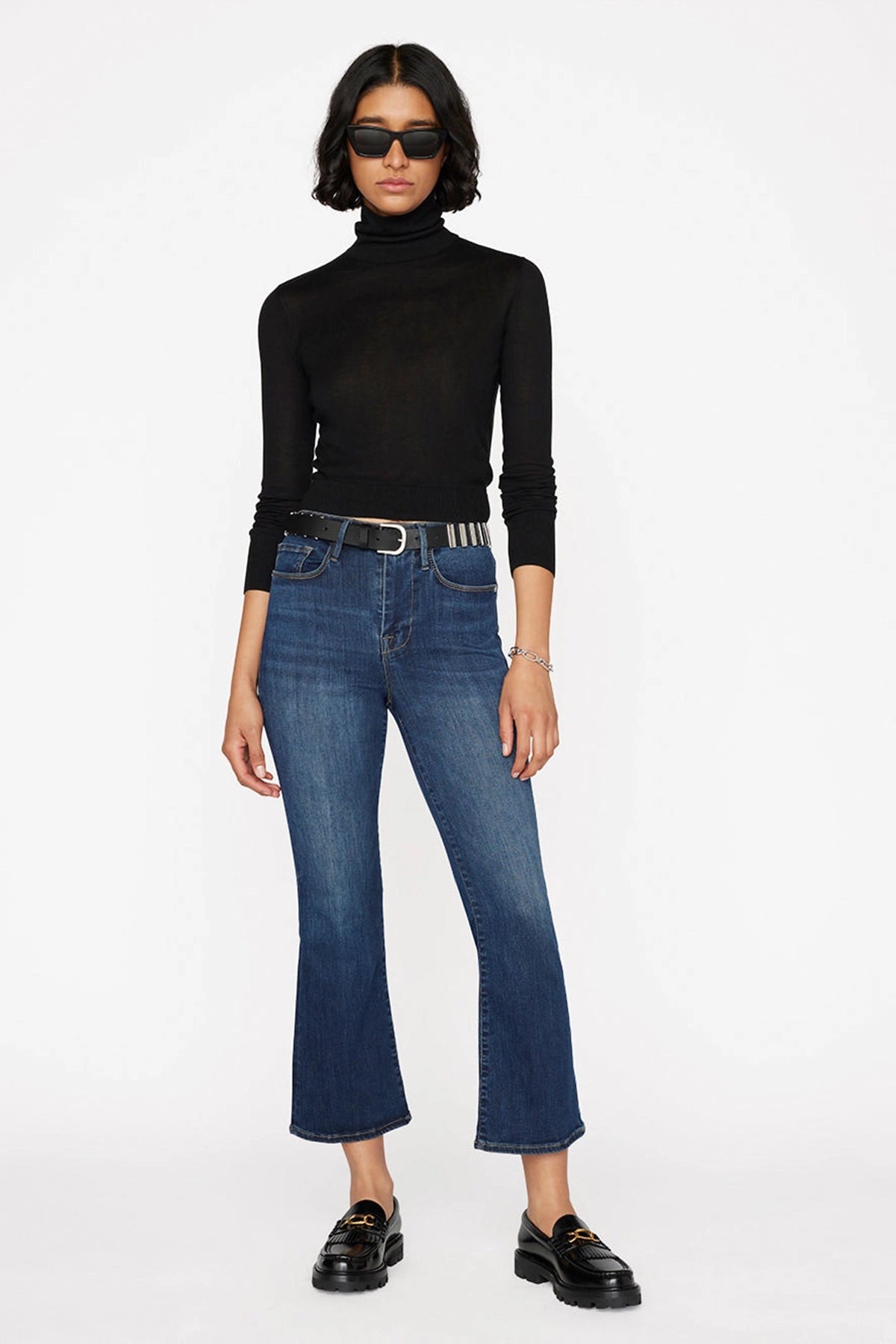 Frame Le One Crop Mini Boot Jeans