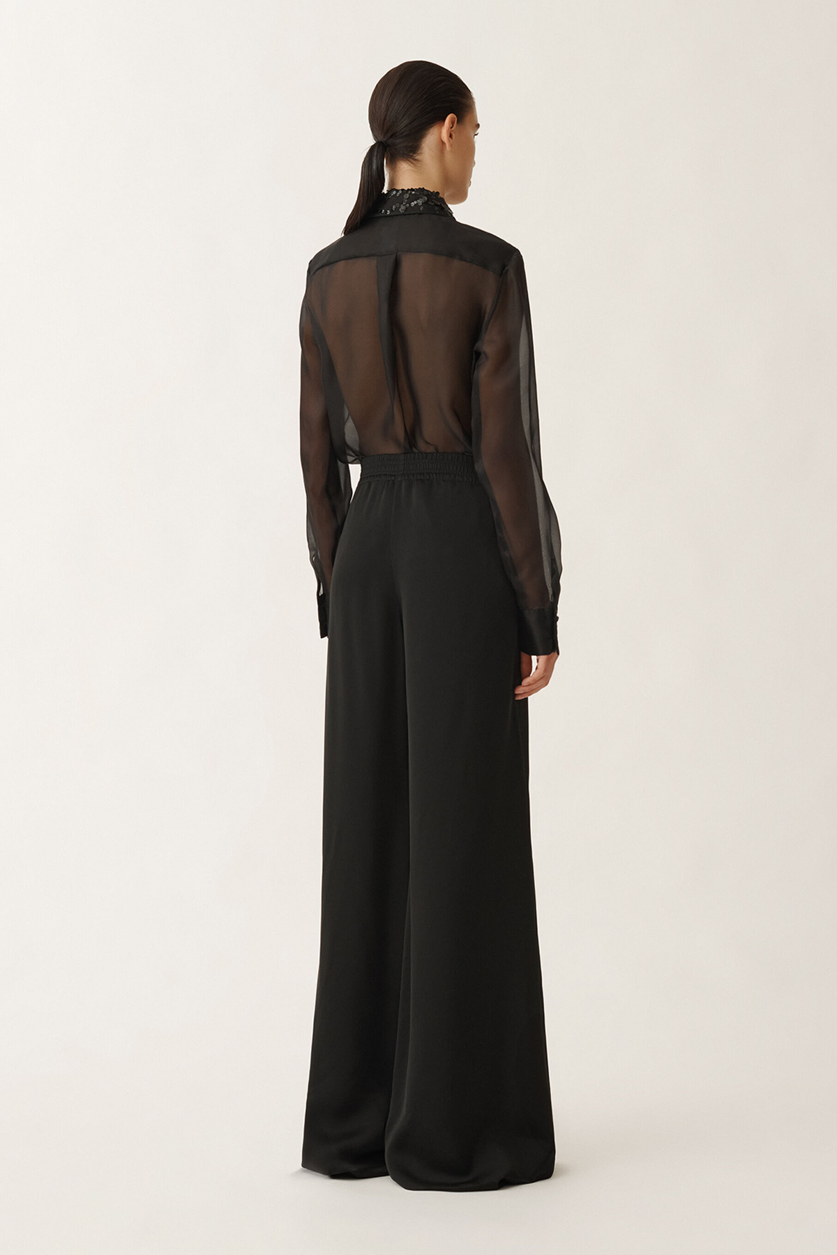 Fabiana Filippi Viscose Satin Wide Leg Trousers