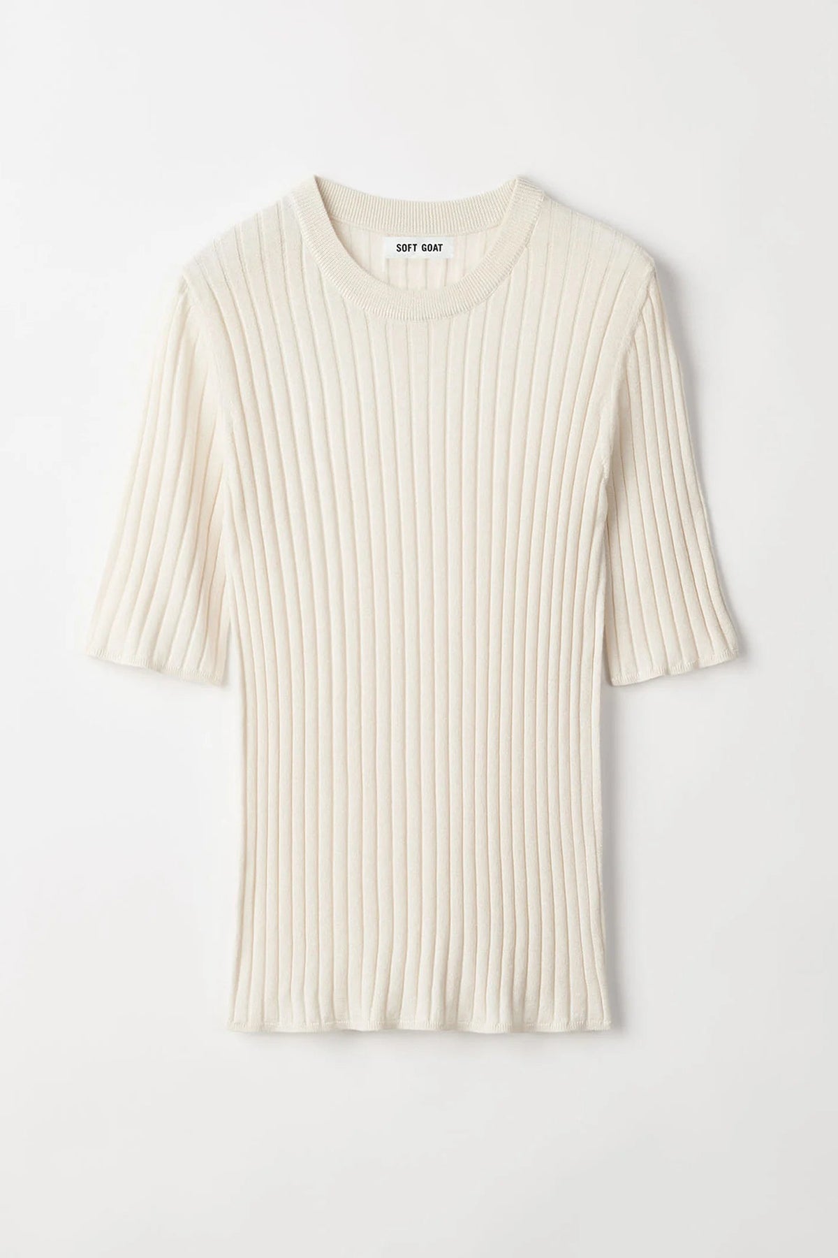 Soft Goat Fine Knit Rib T-shirt