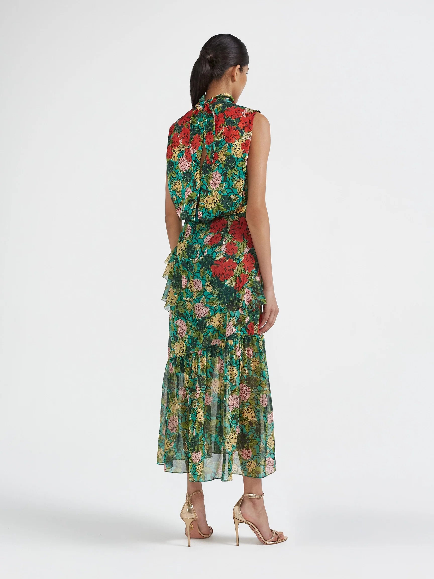 Saloni Fleur Ruffle Dress