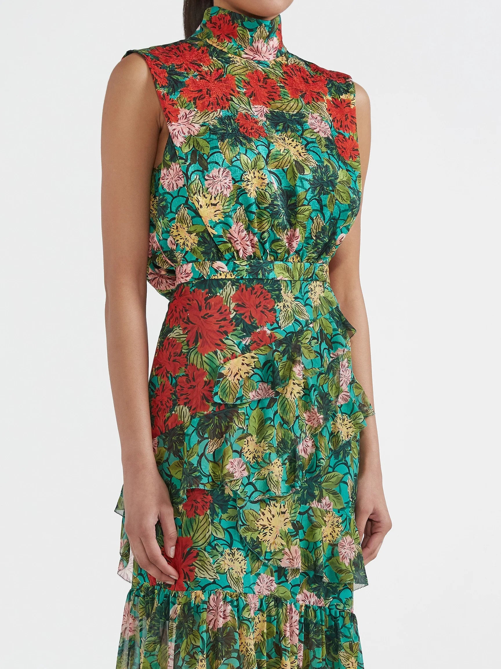 Saloni Fleur Ruffle Dress