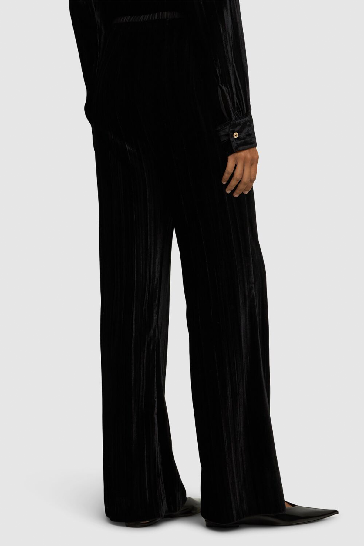 Forte Forte Pliss' Velvet Flare Pants