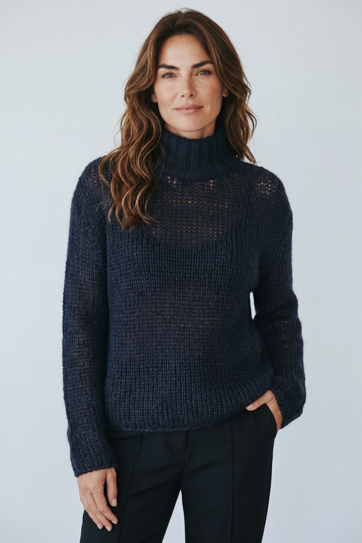 Pull à col roulé en soie, cachemire et mohair Forte Forte 