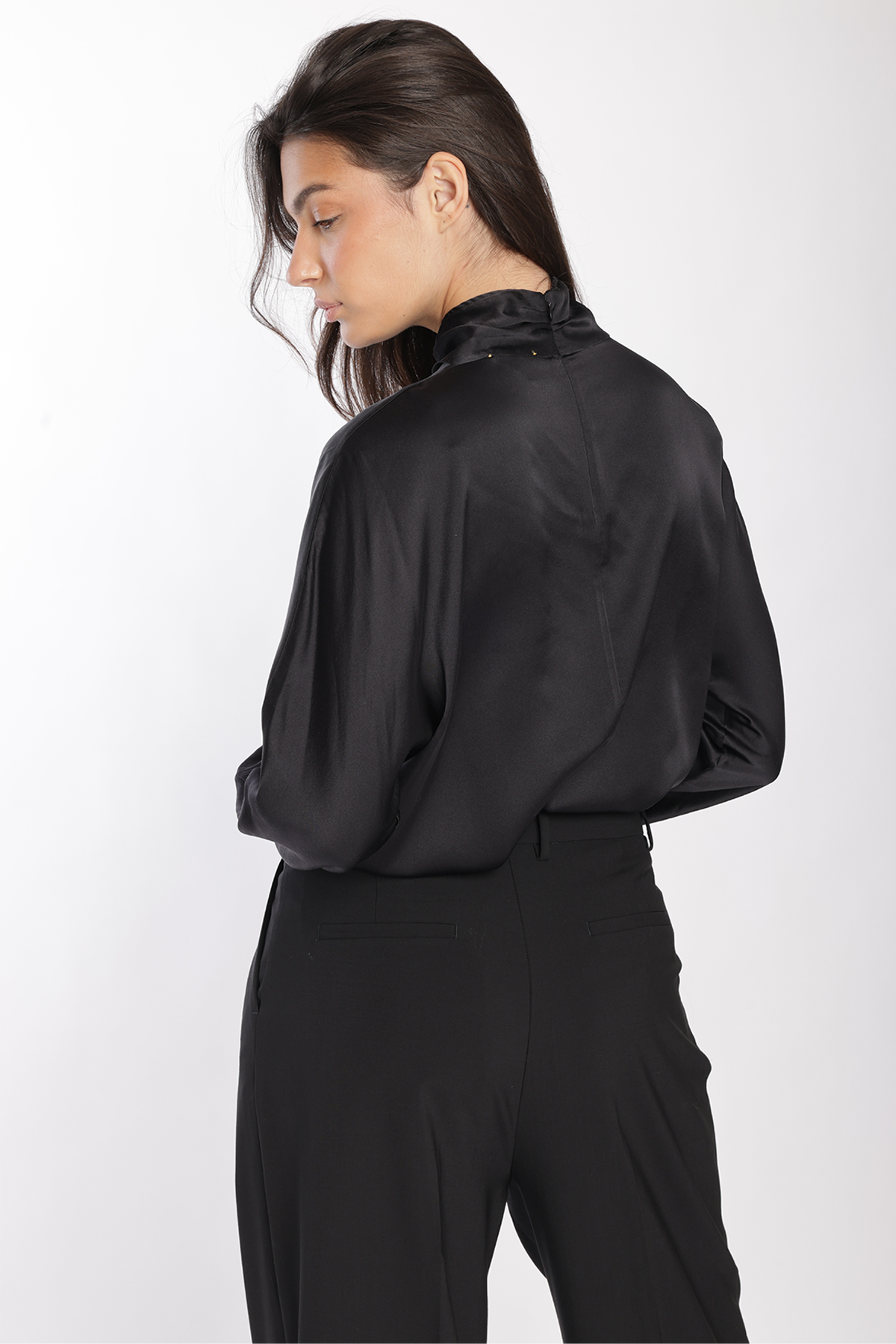 Forte Forte Silk Satin Crater Neck Shirt