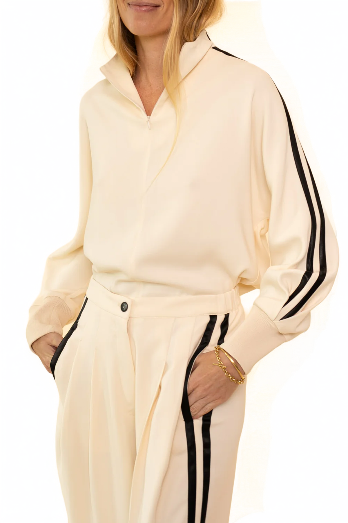 Forte Forte Stretch Cady Crepe Top With Knitted Edges