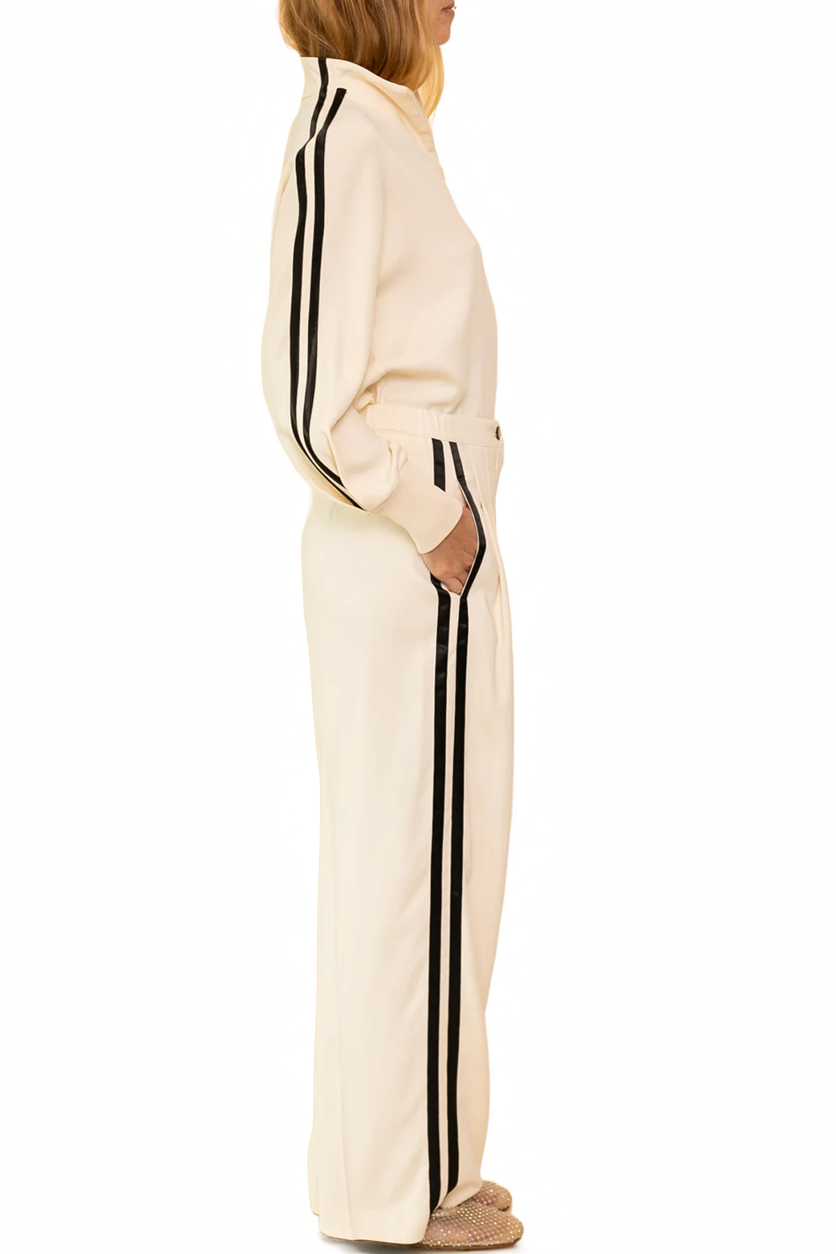 Forte Forte Stretch Cady Crepe Top With Knitted Edges