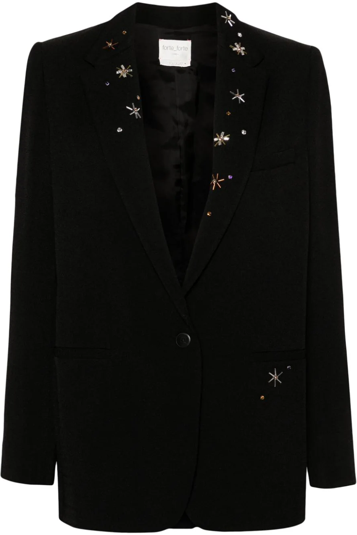 Forte Forte Viscose Chic Sabl' Jacket With Crystals Embroidery