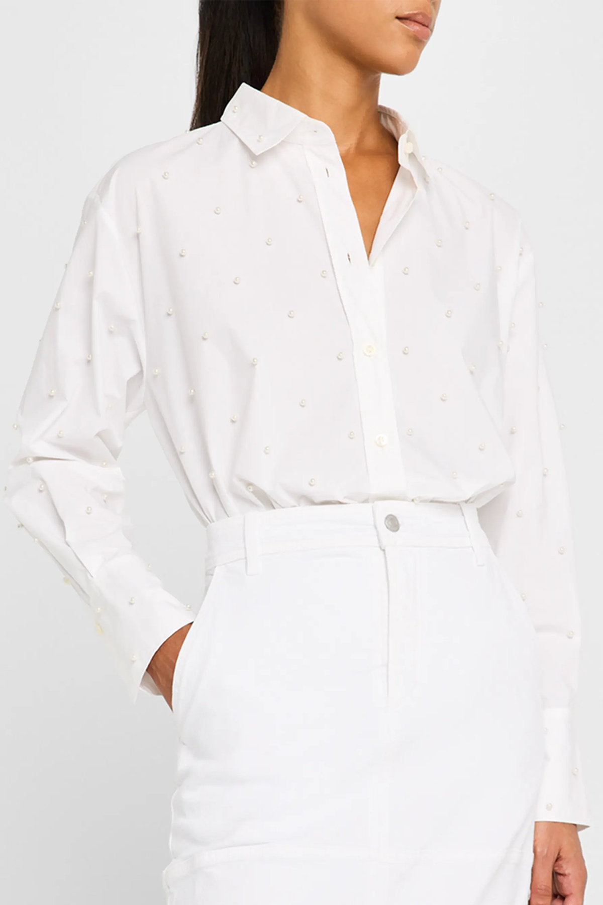 Frame The Oversized Pearl Pocket Shirt