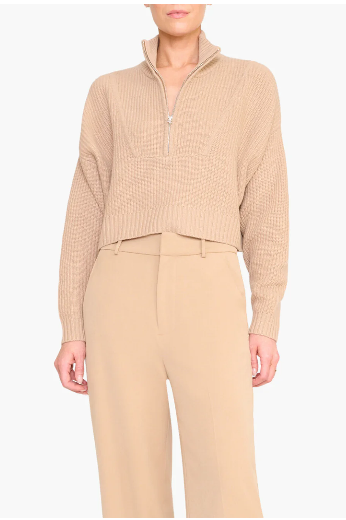 Staud Cashmere Cropped Hampton Sweater