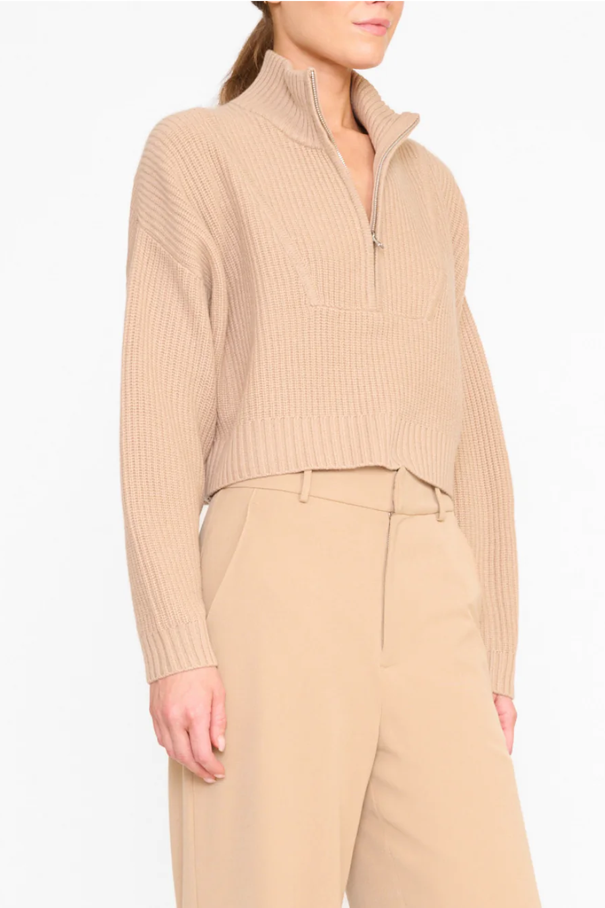 Staud Cashmere Cropped Hampton Sweater