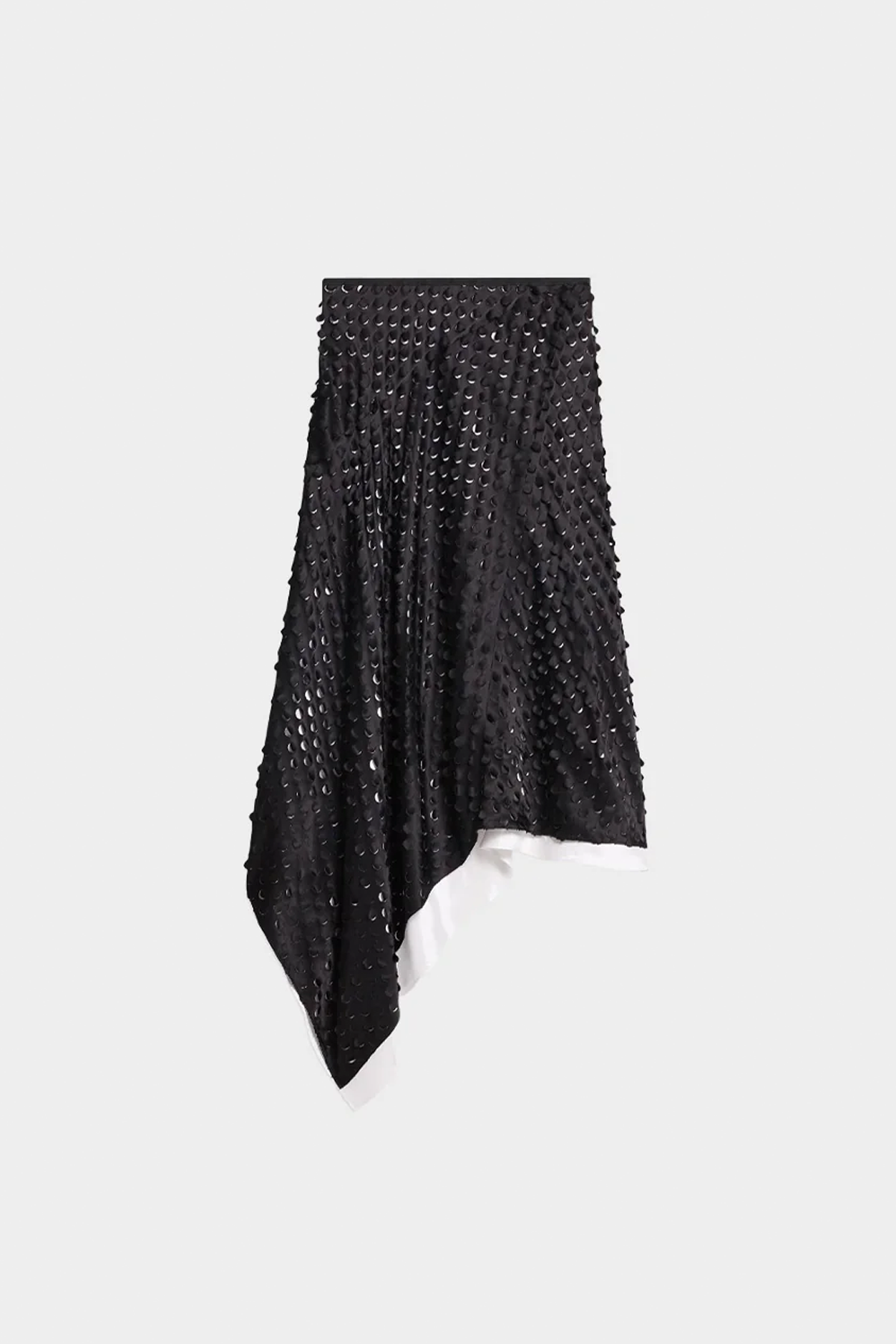 Helmut Lang Hole-Punched Scarf Hem Skirt