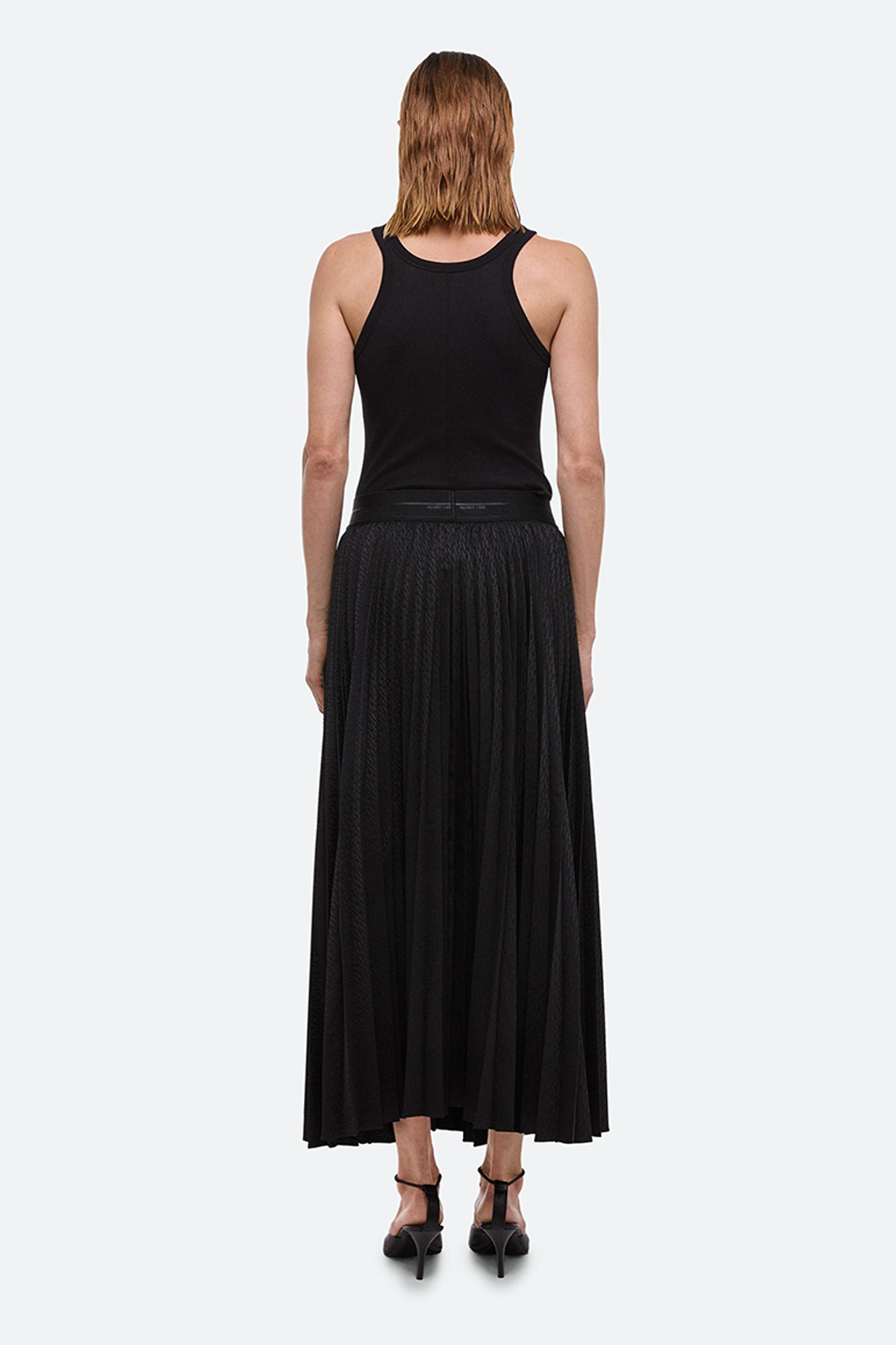 Helmut Lang Pleated Jacquard Skirt